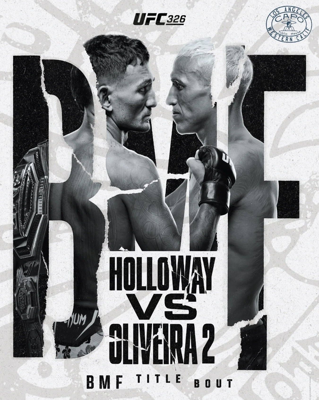 UFC 326 tonight at Capo Public House!

We just secured the full UFC package, which means every fight card moving forward will be shown right here at Capo.

Watch the fights on the largest TV in Whittier, grab a cold beer, order some great food, and e