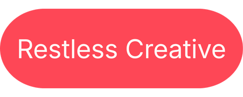 restless creative (pill graphic) in red-orange - ashley kesner