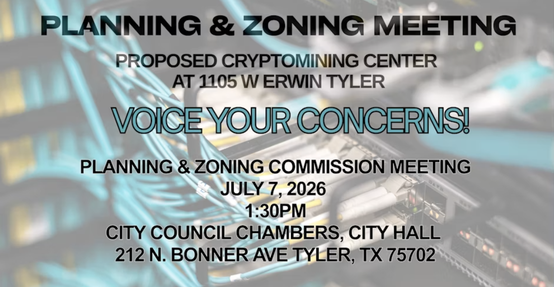 Proposed Cryptomining Center in Tyler P&Z Meeting