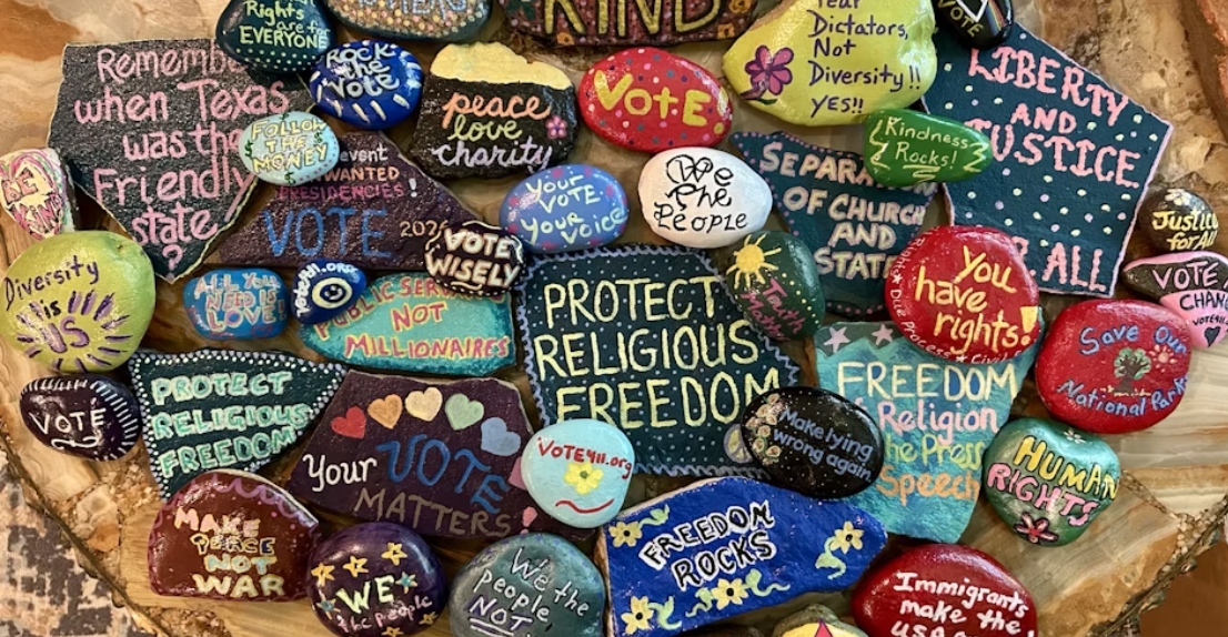 Indivisible Smith County Democracy Rocks! Painting Party