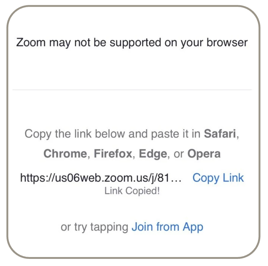 ZoomのビデオリンクをブラウザでコピーしてZoomを開く手順