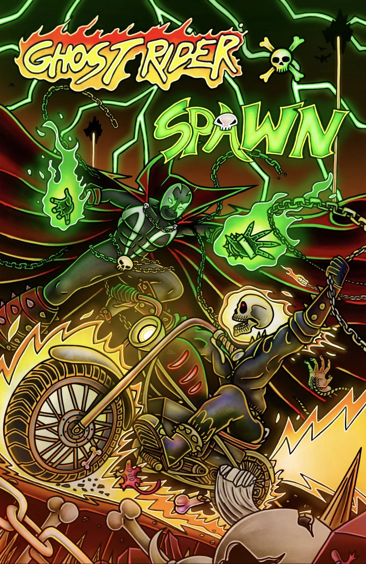 Ghost Rider vs Spawn Comic Cover