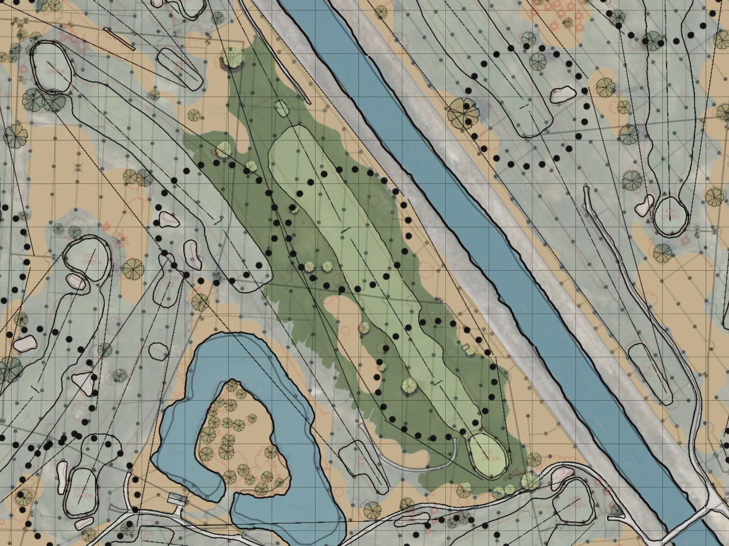 GlendaleHole #6 -
Showing potential out of play areas removed.