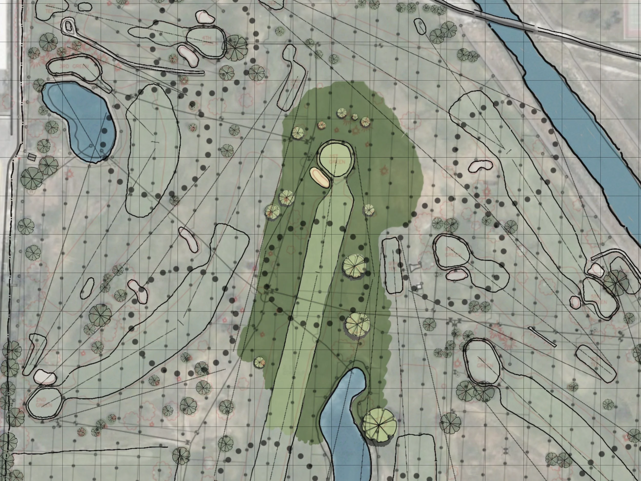 Glendale 1 - Typologies applied to help define out of play areas.