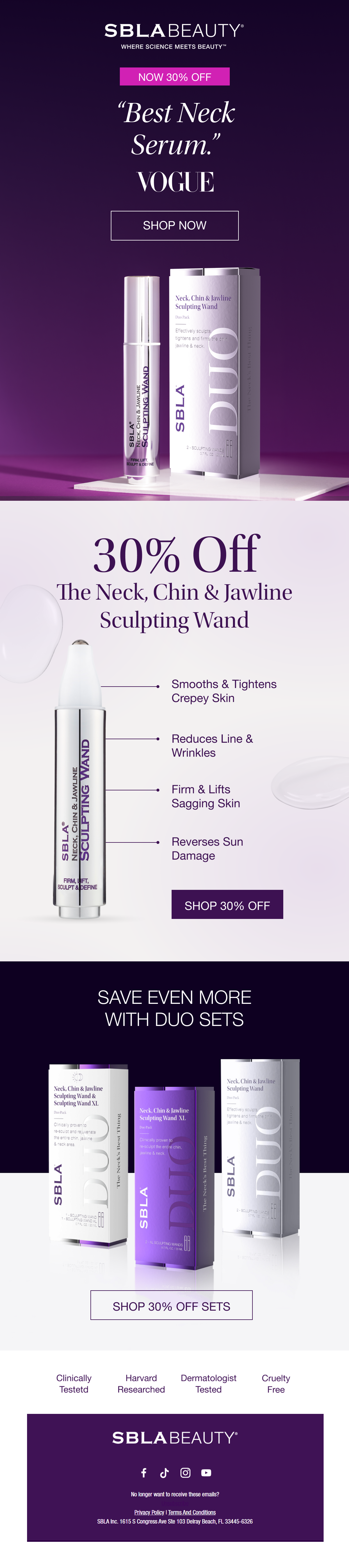 SBLA Beauty email designs