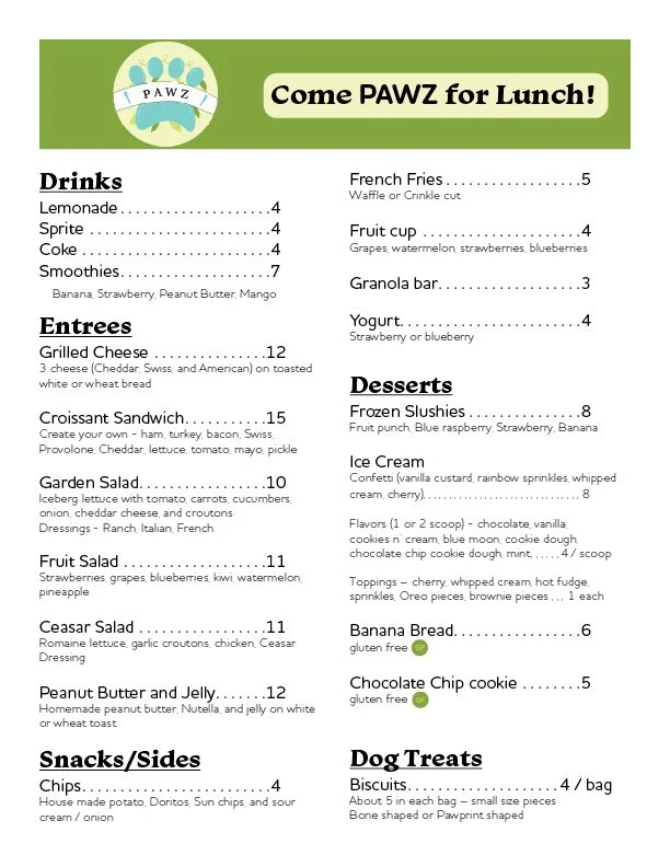 Pawz Menu