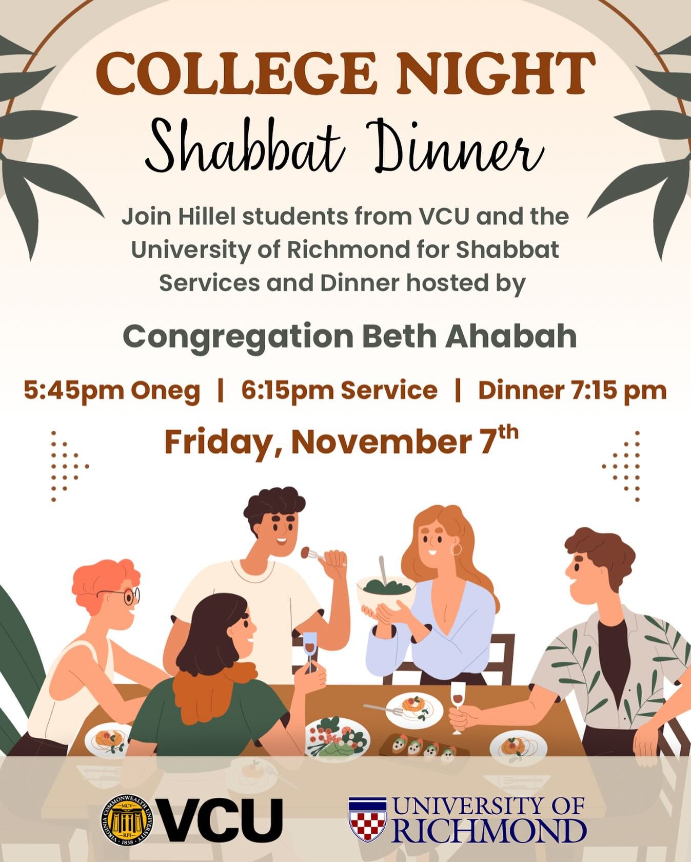 Richmond Hillels unite! Want a chance to meet new jewish peers from RVA? This is your chance! We hope to see you there 🤗