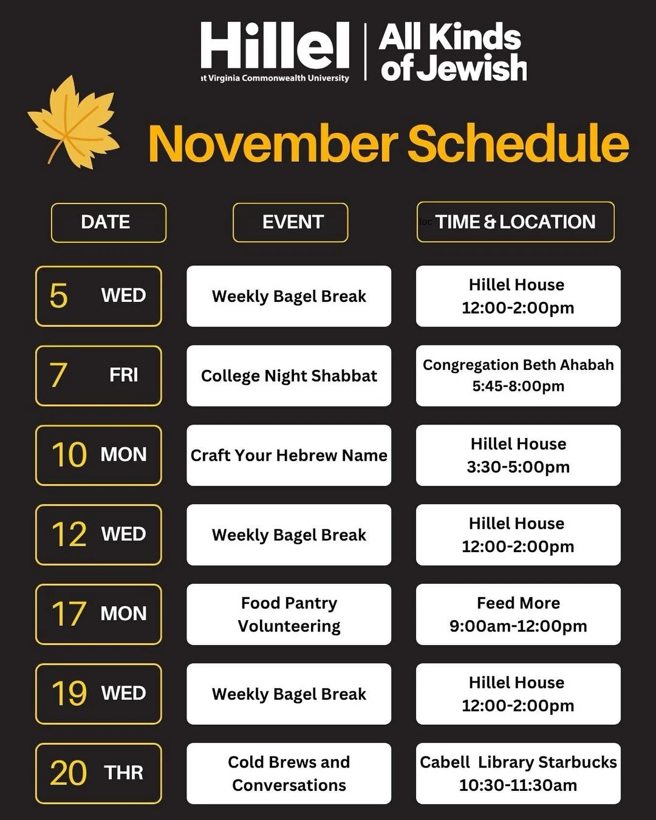 Can&rsquo;t wait to see you at our events this November! 🍂