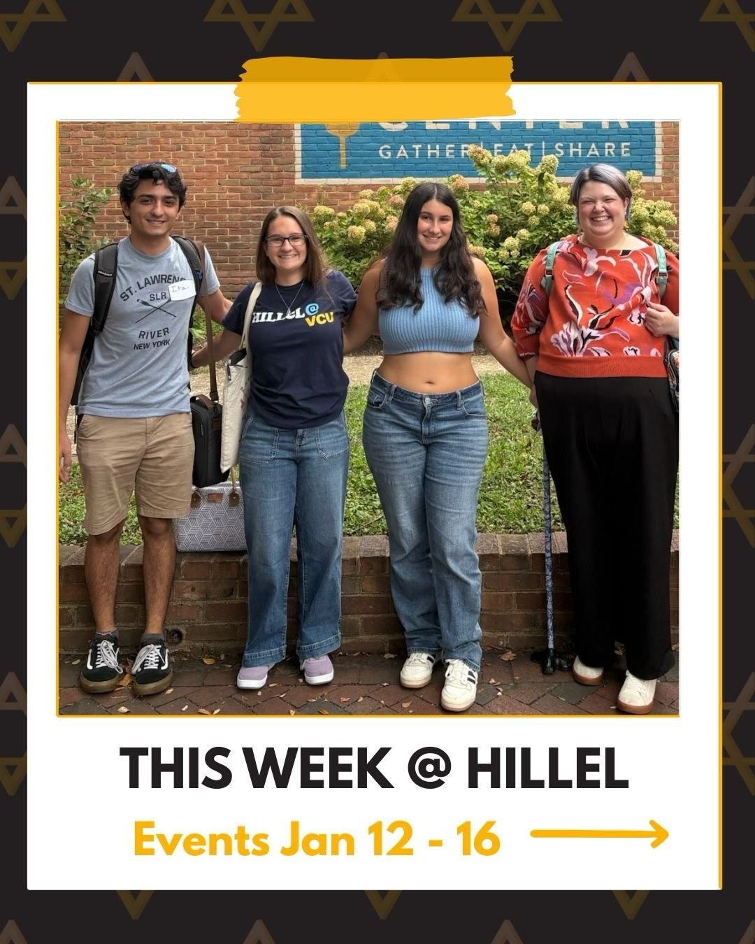 Welcome back rams!! We&rsquo;re so happy to have you back on campus - it hasn&rsquo;t been the same without you! 🫶🏻 Can&rsquo;t wait to say hi while you grab a muffin today and Friday at our first Shabbat dinner of the semester!