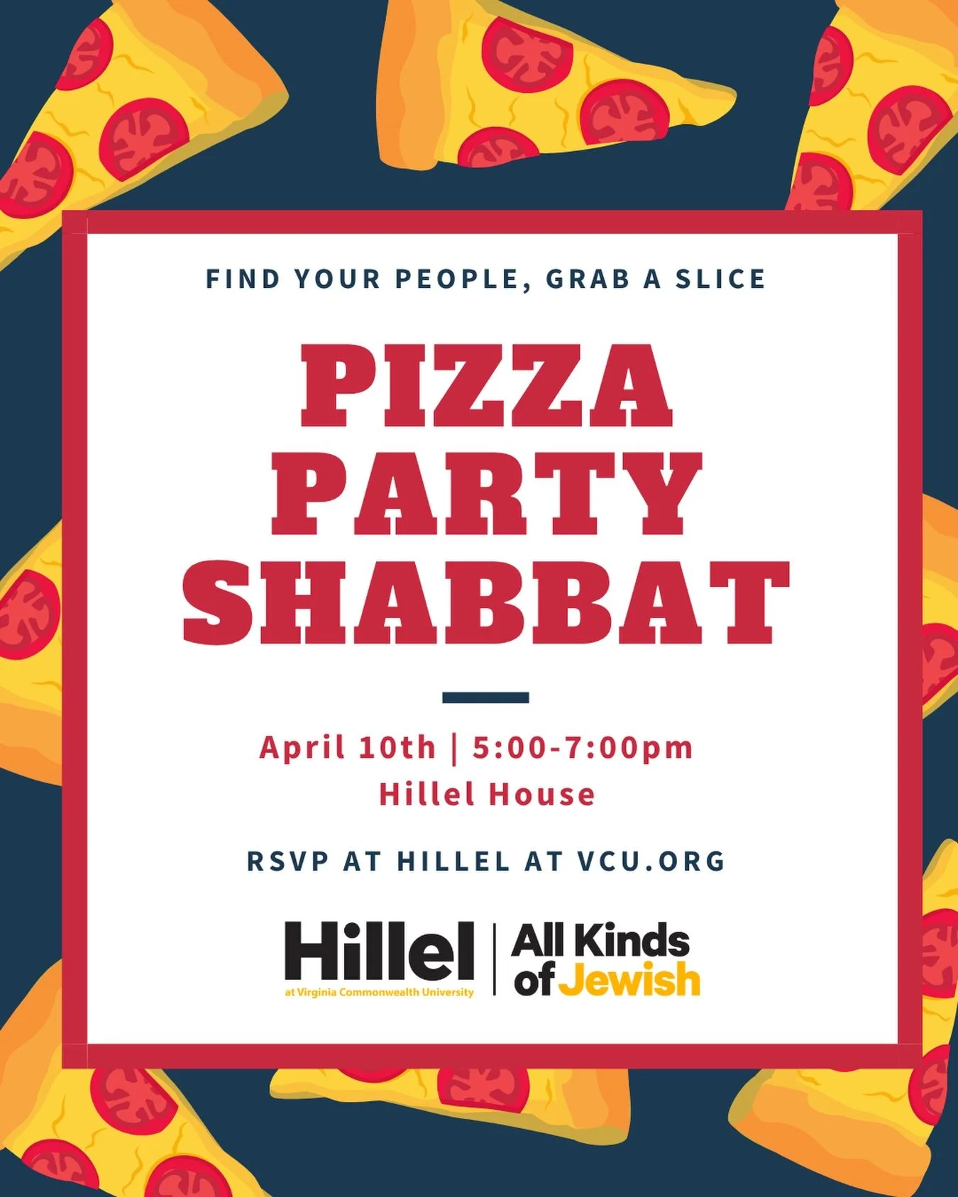 After a matzah-filled week, celebrate the end of Passover the best way we know how&mdash;with a Pizza Party Shabbat. Enjoy some well-earned bread, hang out with friends, and ease back into chametz with good food and good company.