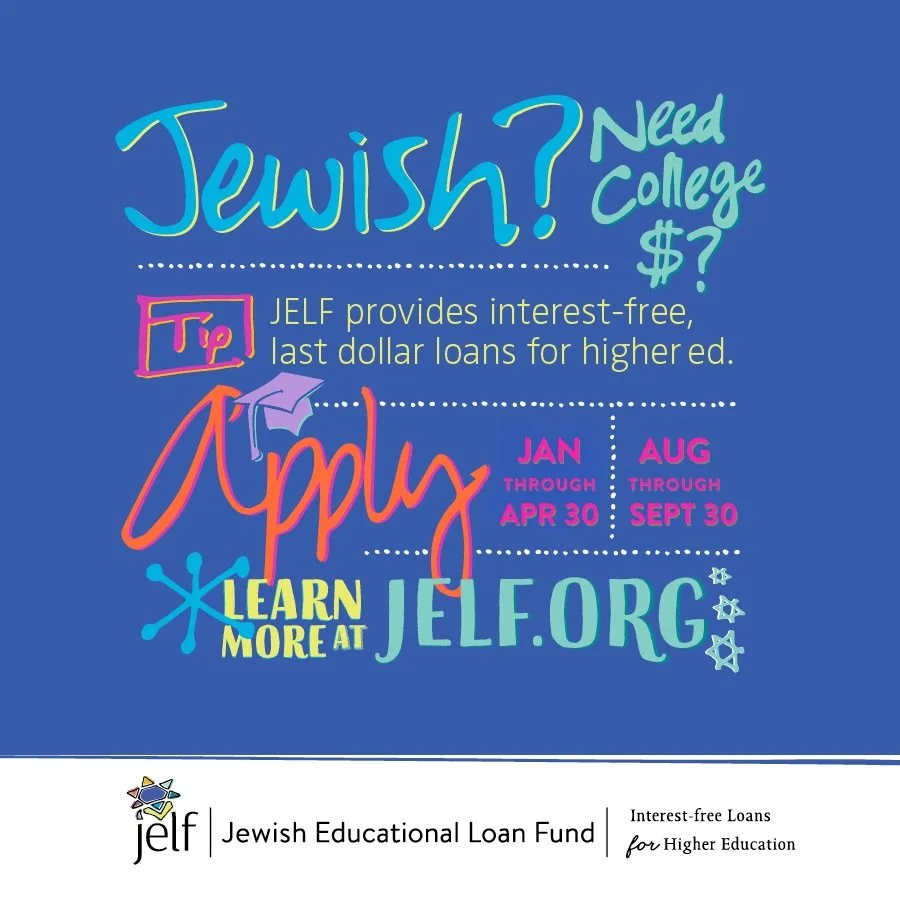 Opportunity Alert ‼️ 
Have you heard of JELF (Jewish Educational Loan Fund)? JELF provides 0% interest loans to students who are from FL, GA, NC, SC or VA (excluding metro DC) and pursuing higher education at a U.S.-accredited institution of their ch
