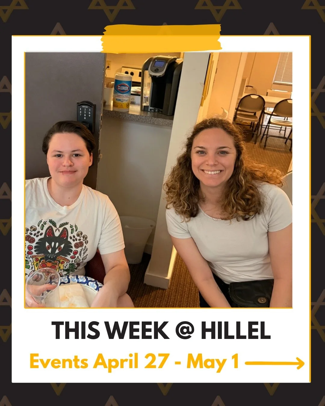 Join us this week for our study opportunities! 📚We will be taking a study break at Belle Isle Wednesday and locking in with snacks at the Hillel House on Thursday!