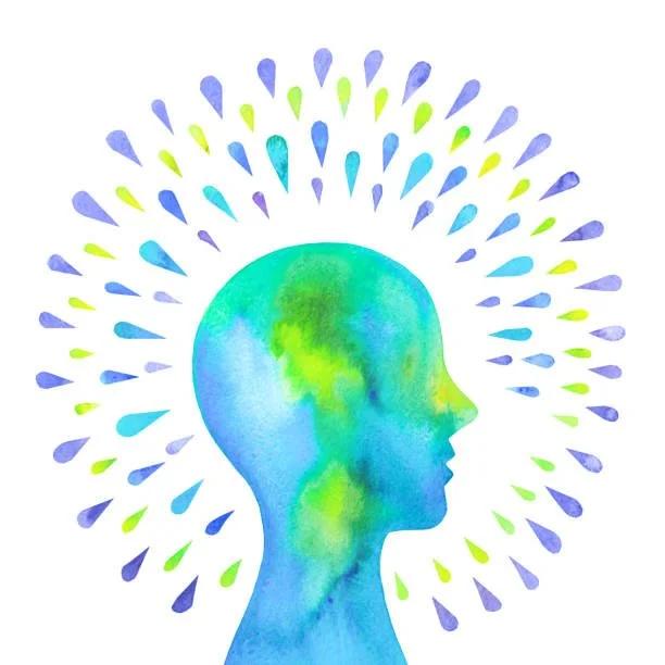 Illustration of two human profiles facing each other with thought clouds in their heads, connected by puzzle piece icons.