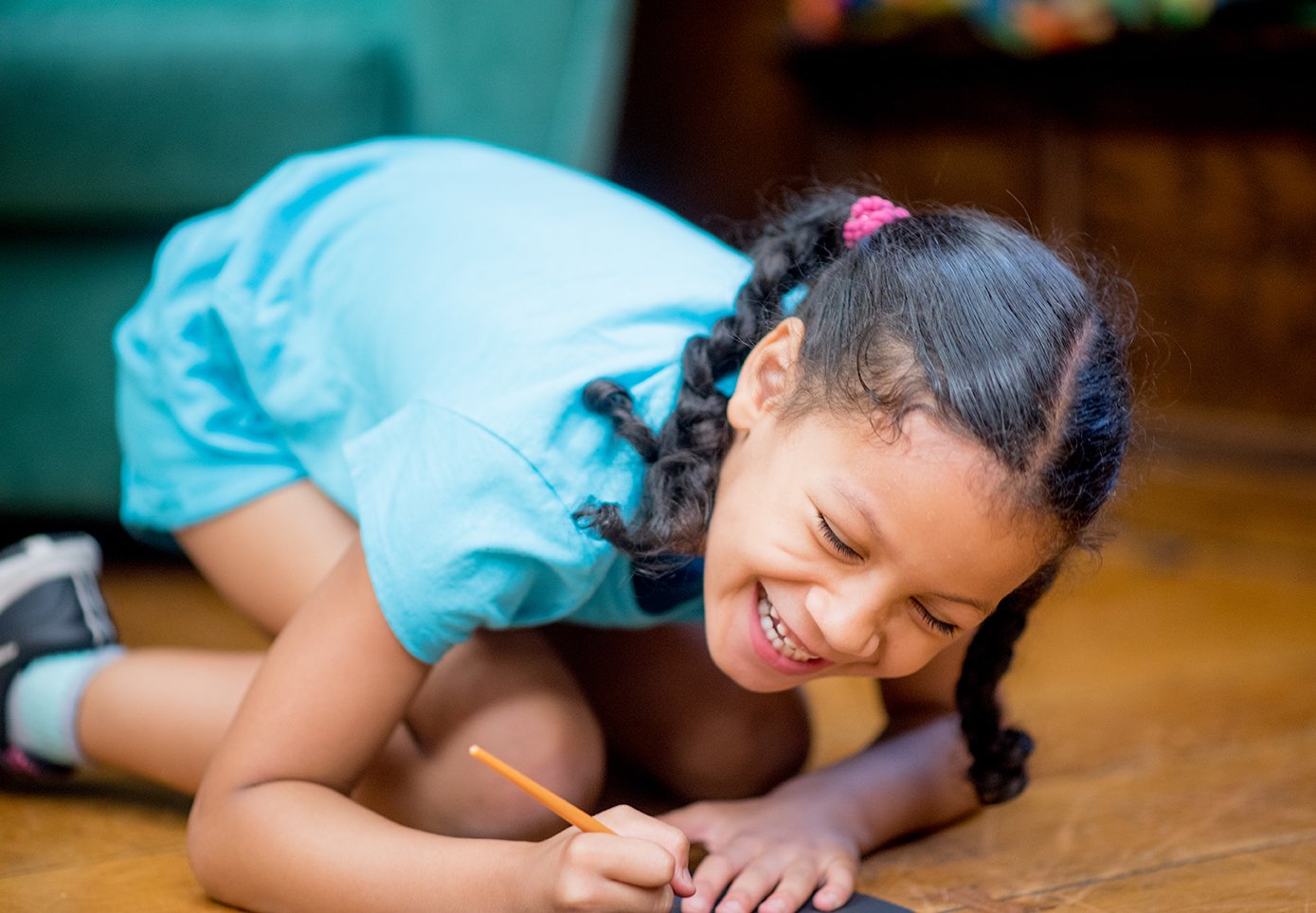 Girl sitting on the floor