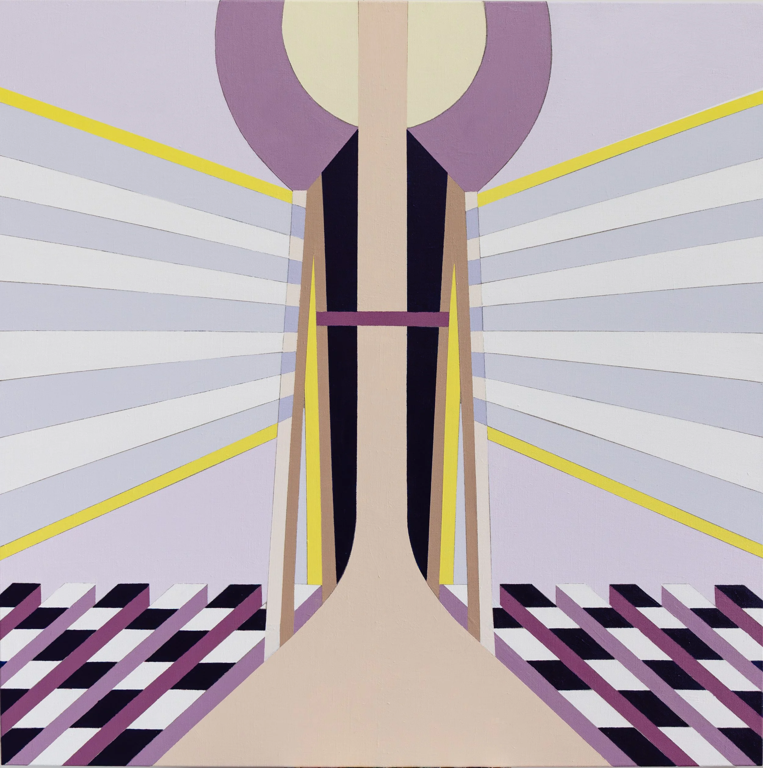 Drive Me to the Moon, 2025 Acrylic on linen 100 x 100 cm ​​