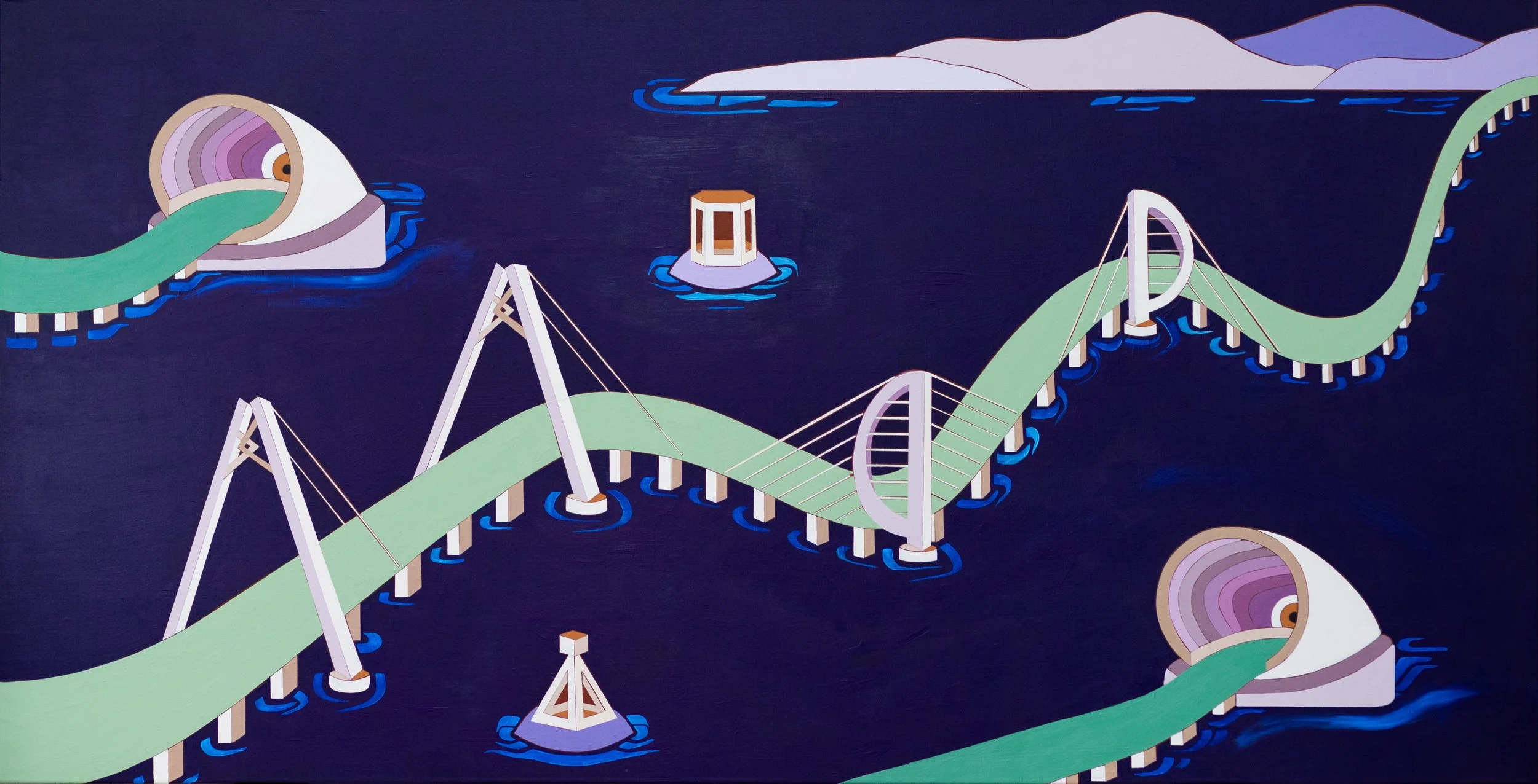 Creature of the Sea, 2025 Acrylic on linen 102 x 198 cm ​