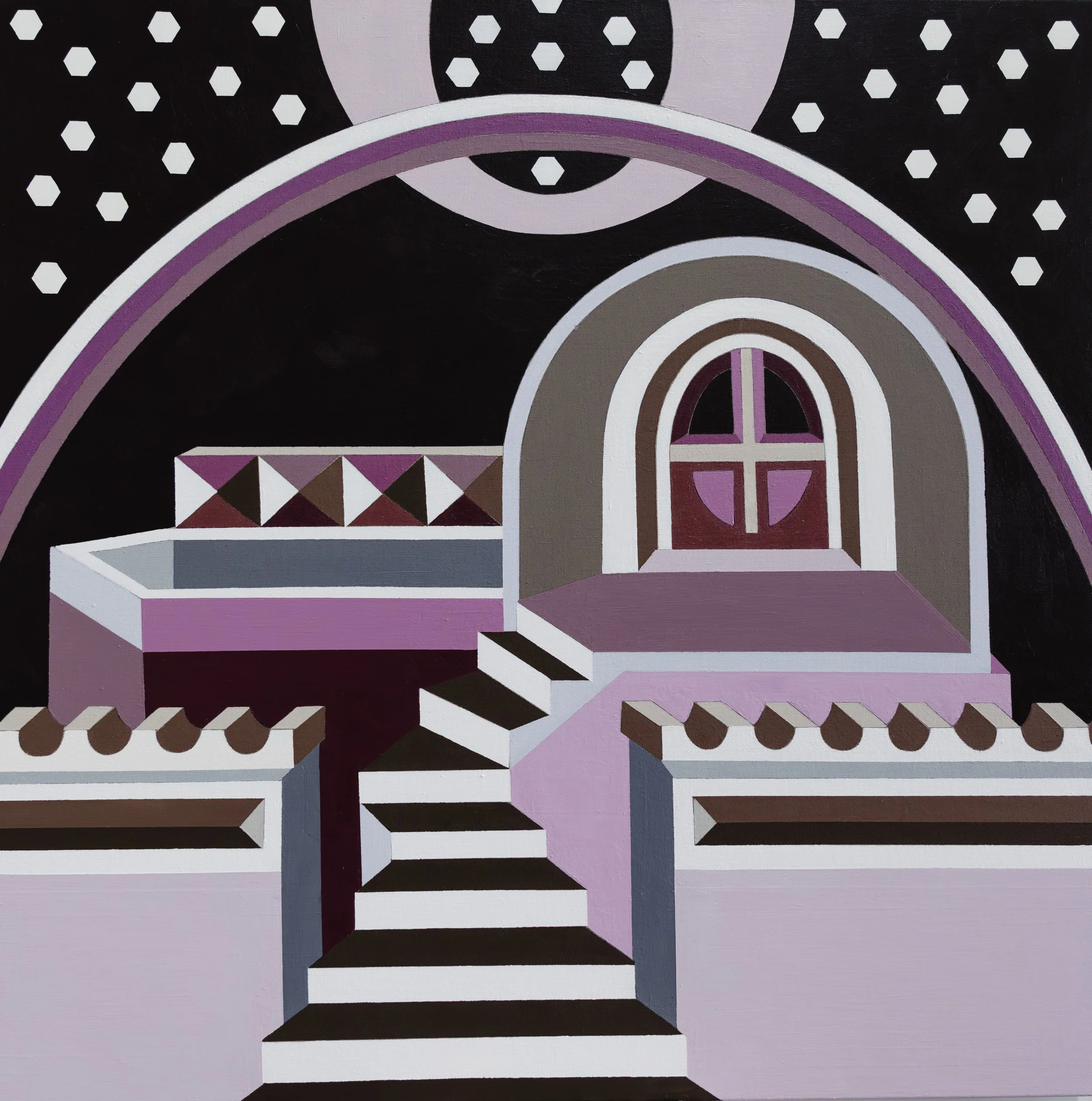 We Hid Our Secrets in the Stars, 2025 Acrylic on linen 100 x 100 cm ​​​​​​