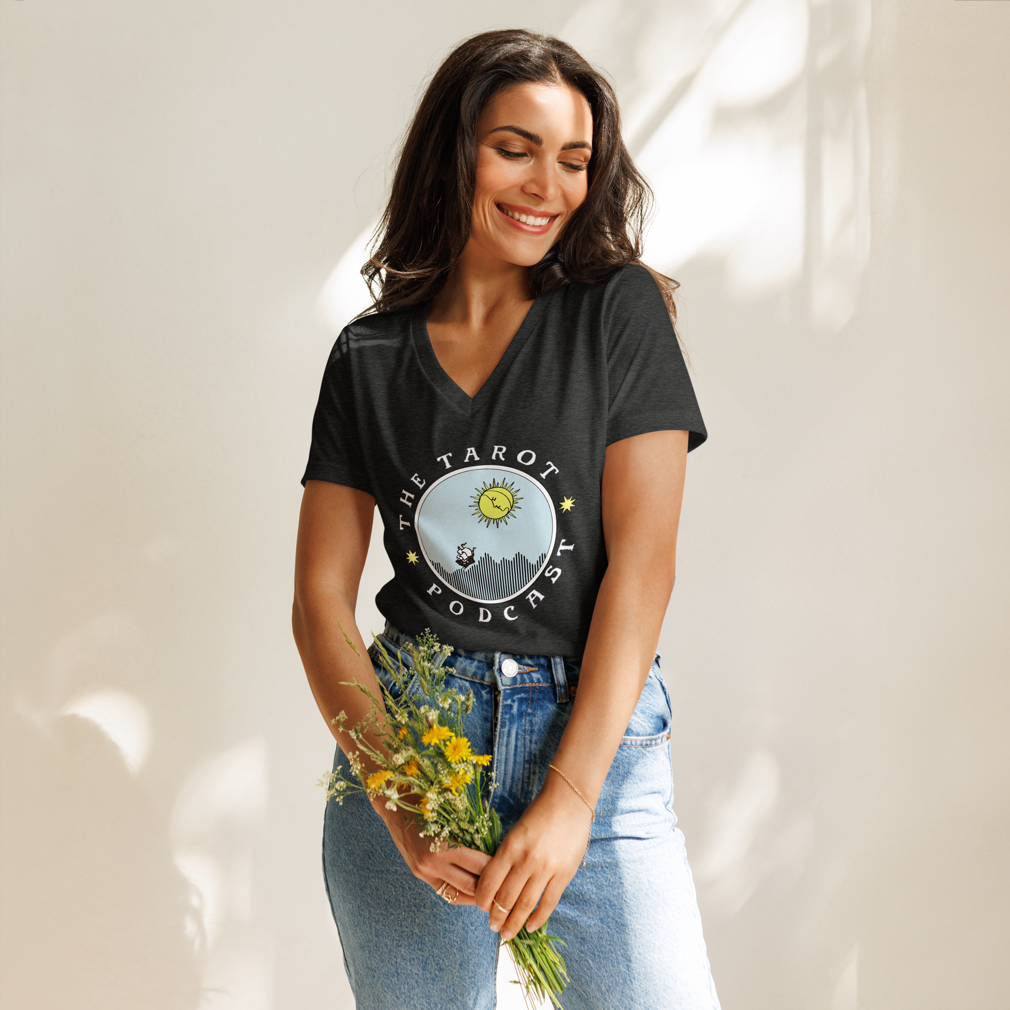 The Tarot Podcast women's relaxed V-neck T