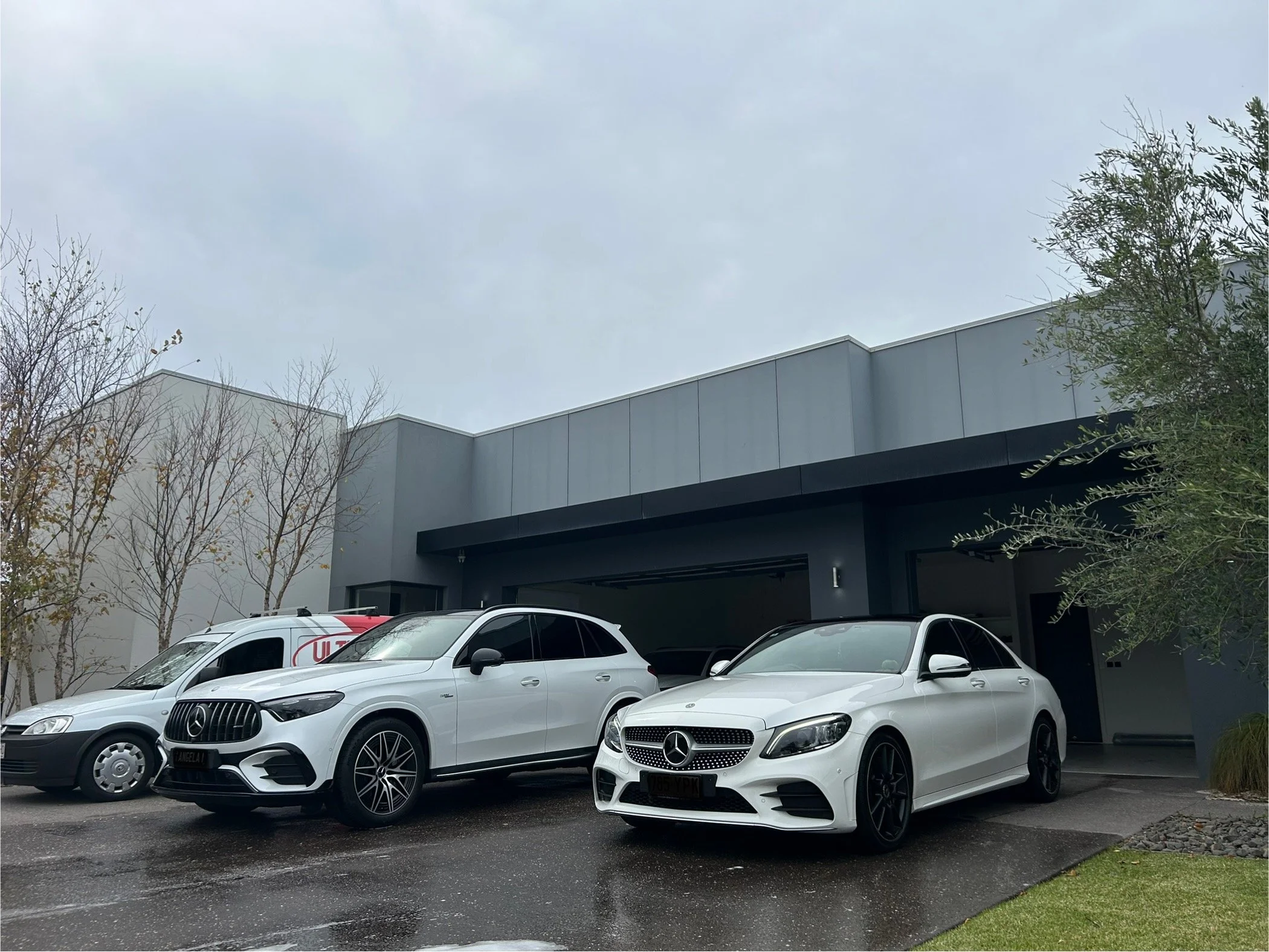 Professionally detailed Mercedes cars side by side in Noosa