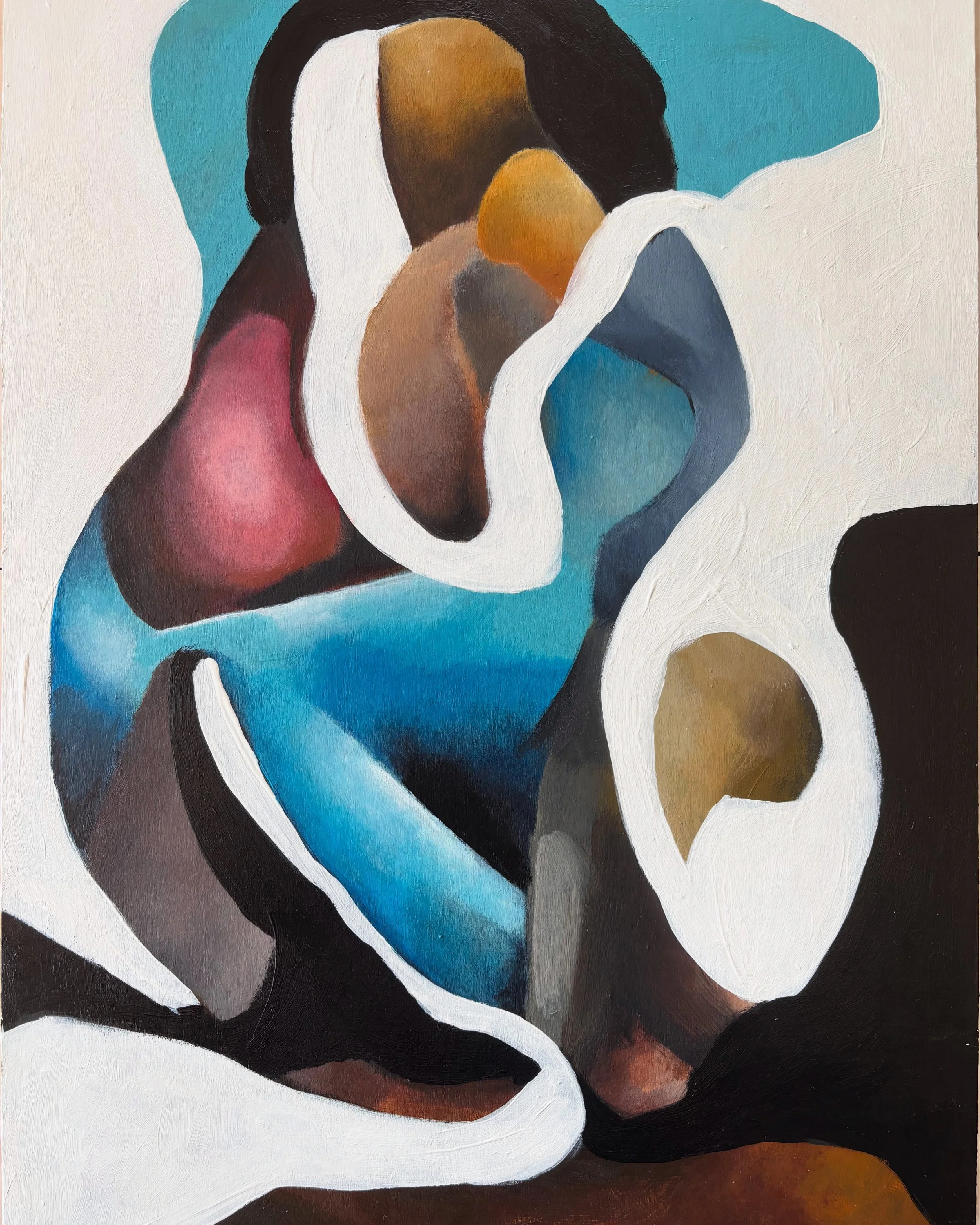 Madonnas, 2025, acrylic on birchwood panel, 29cm x 42cm