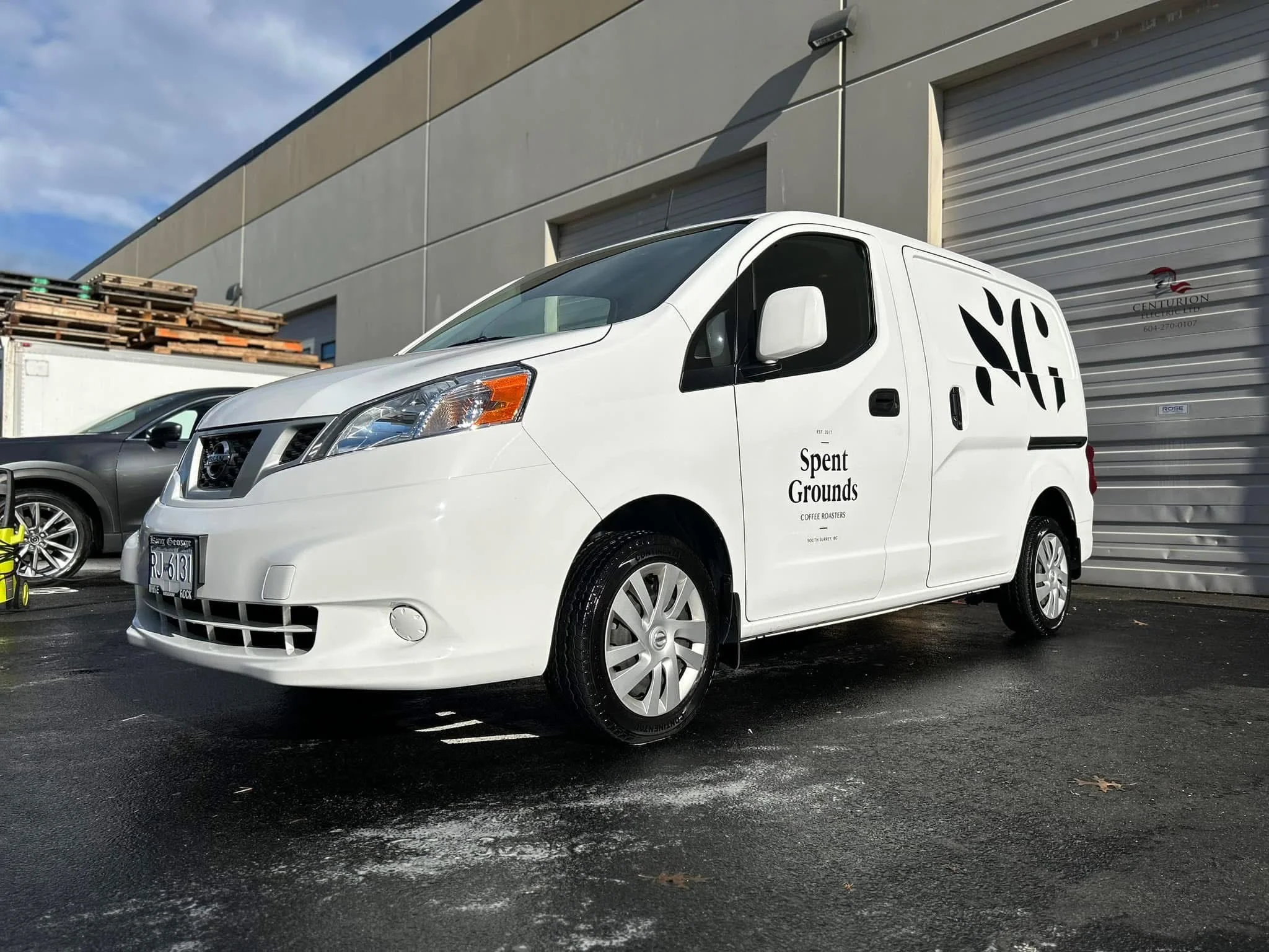 White commercial van with professional fleet detailing