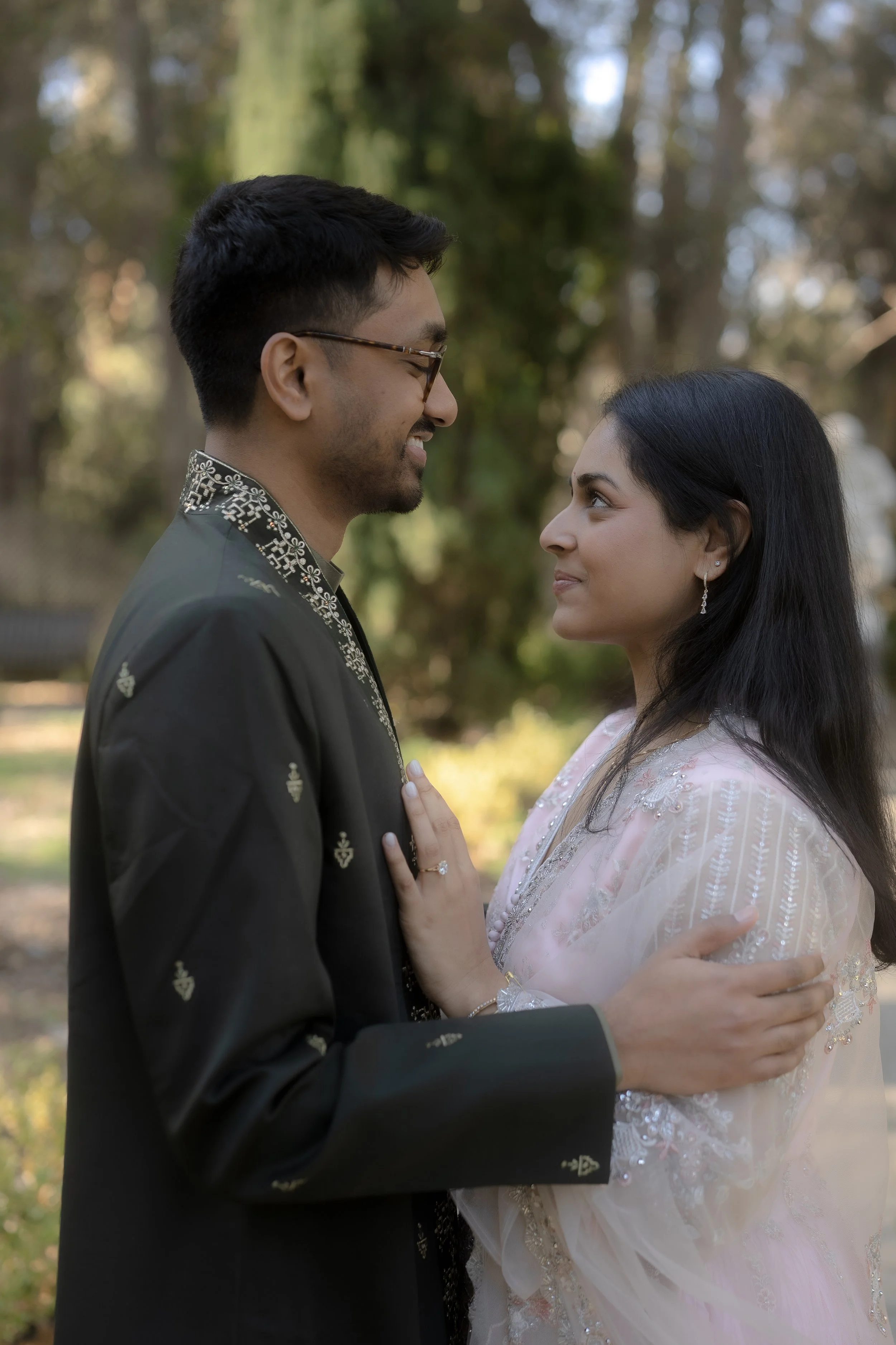 indian couple engaged in bay area