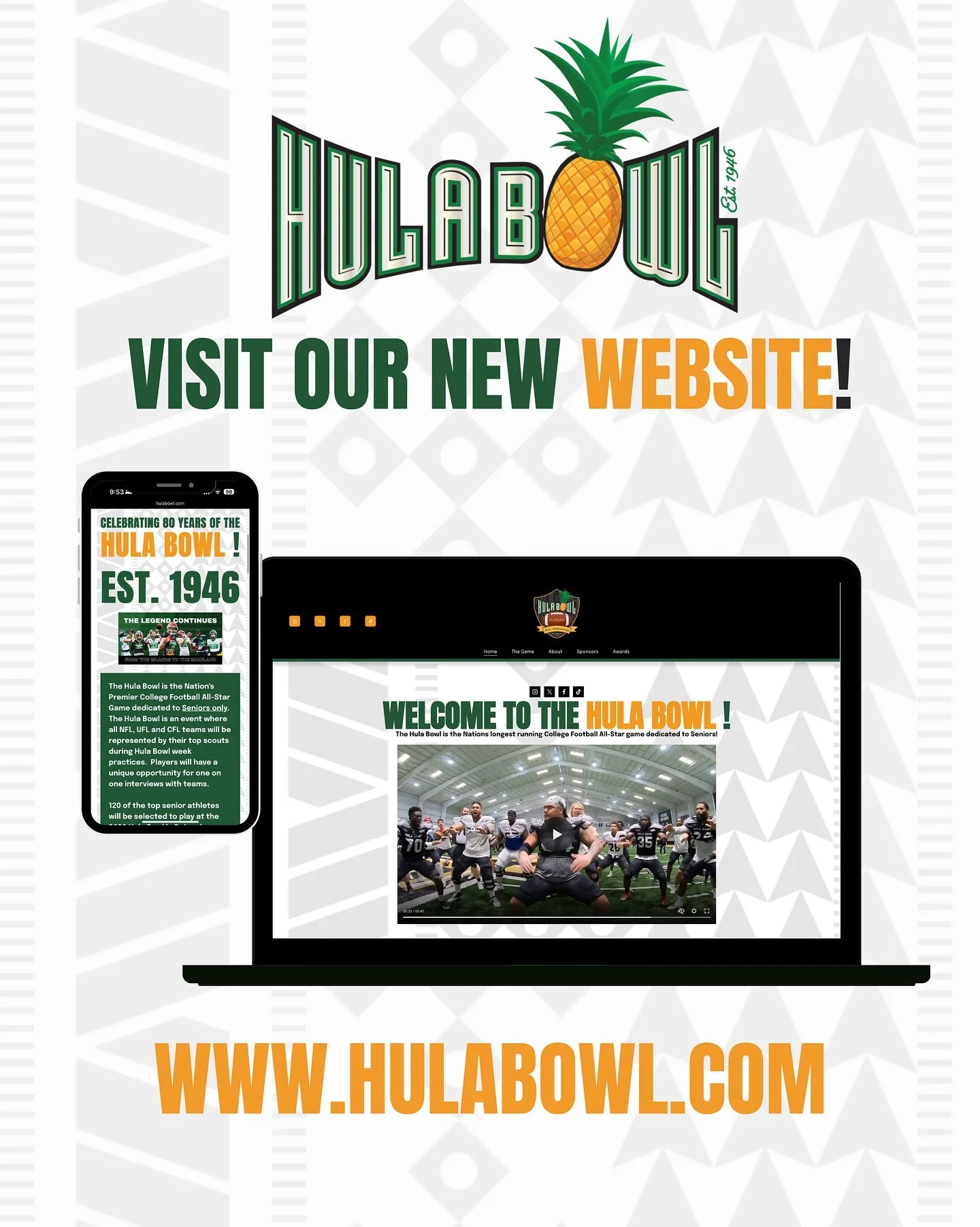 Our new website is live!! Check it out and stay up to date on all things Hula Bowl! www.hulabowl.com
