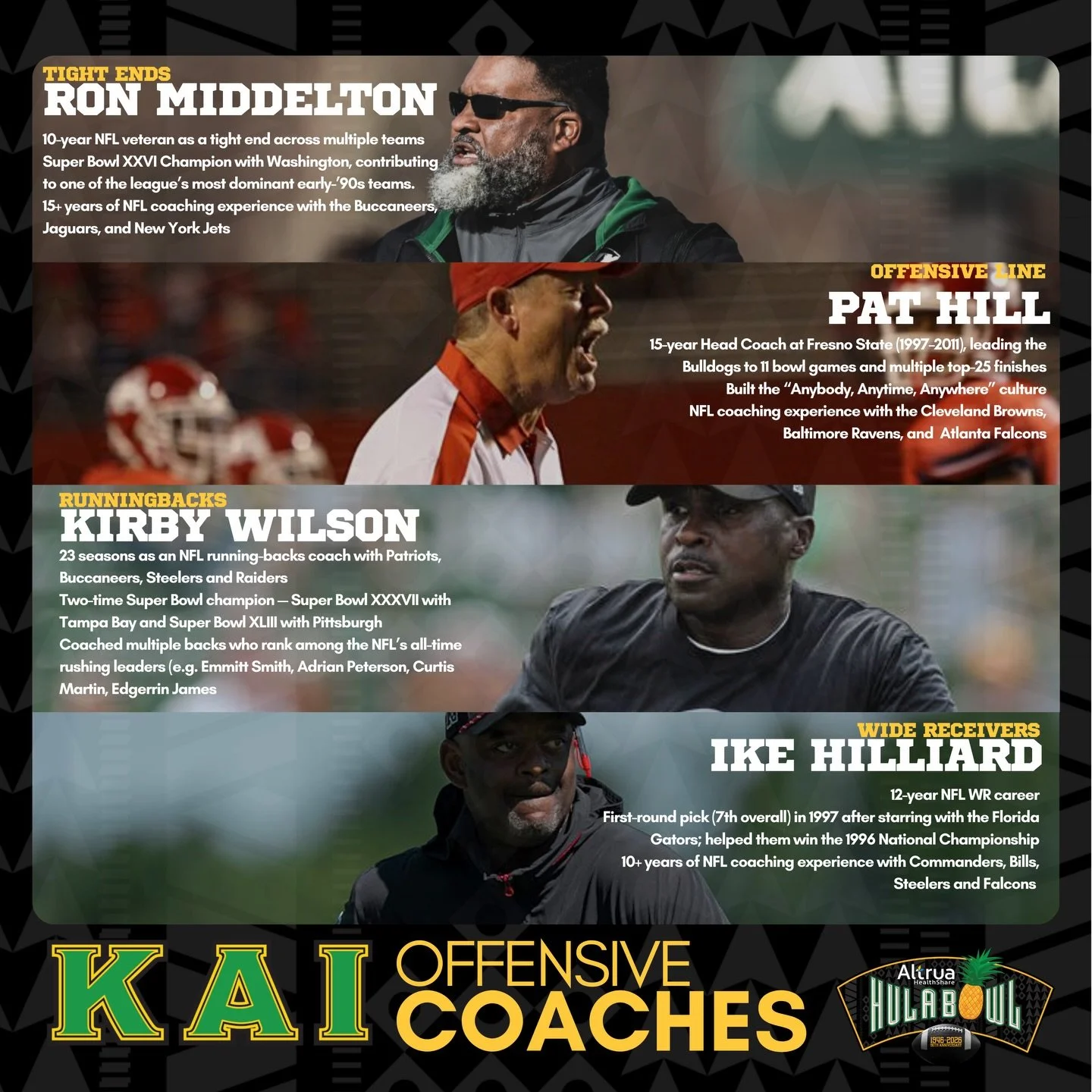 Welcoming our 2026 Team Kai coaches led by Jon Gruden!