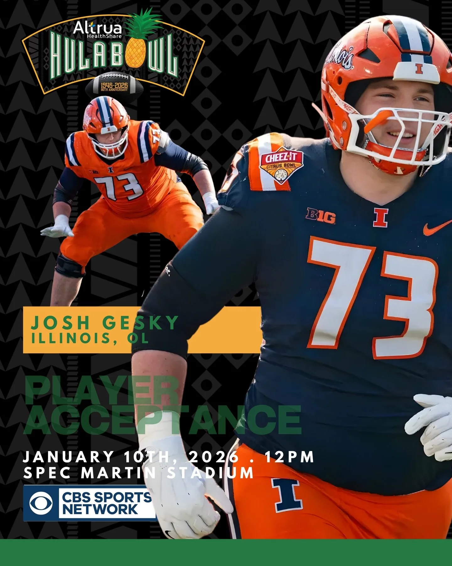 Hula Bowl Bound!! @joshgesky has officially accepted his invite to the 2026 Altrua HealthShare Hula Bowl All-Star Game!!