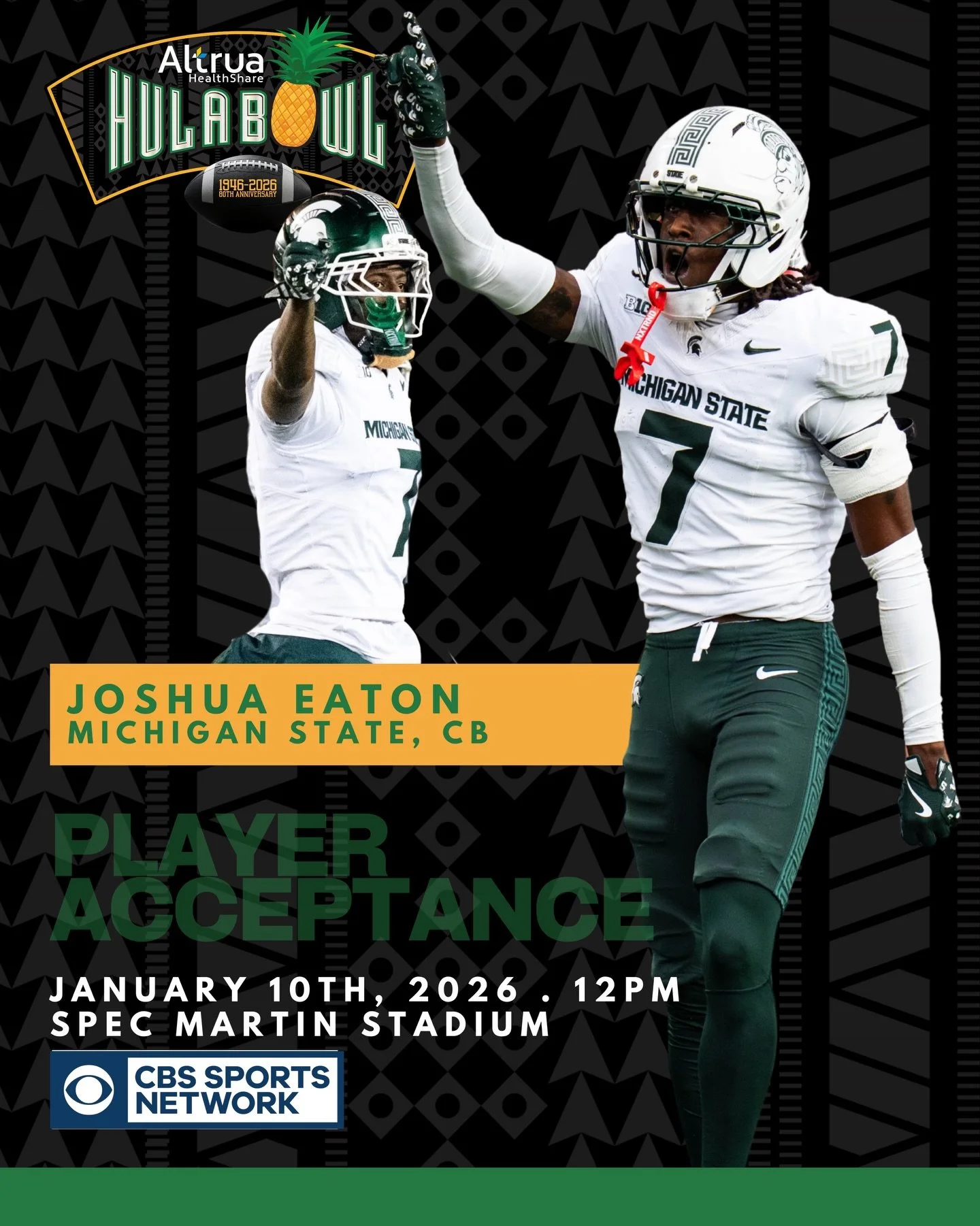 Next stop: Hula Bowl!!! @joshuadeaton1 has officially accepted his invite to the 2026 Altrua HealthShare Hula Bowl All-Star Game!!