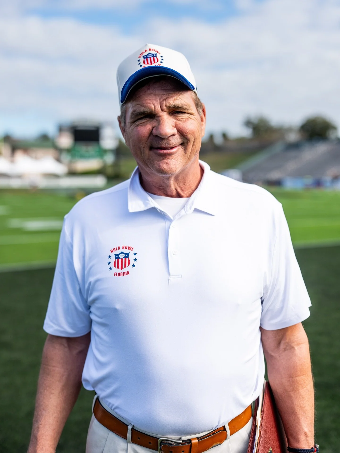 It was an honor to have @baldynfl at the Hula Bowl! 
80th anniversary hat by @no.rivals.brand! 80th anniversary shirt by @antiguaapparel and @elilunzerproductions