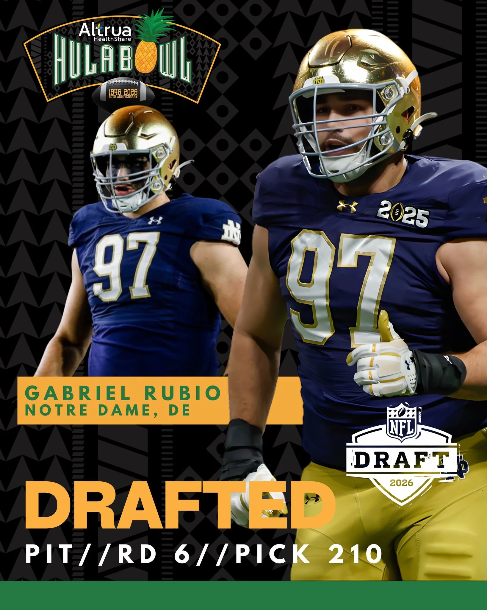 The Hula Bowl journey continues to the NFL. Congratulations on draft day!