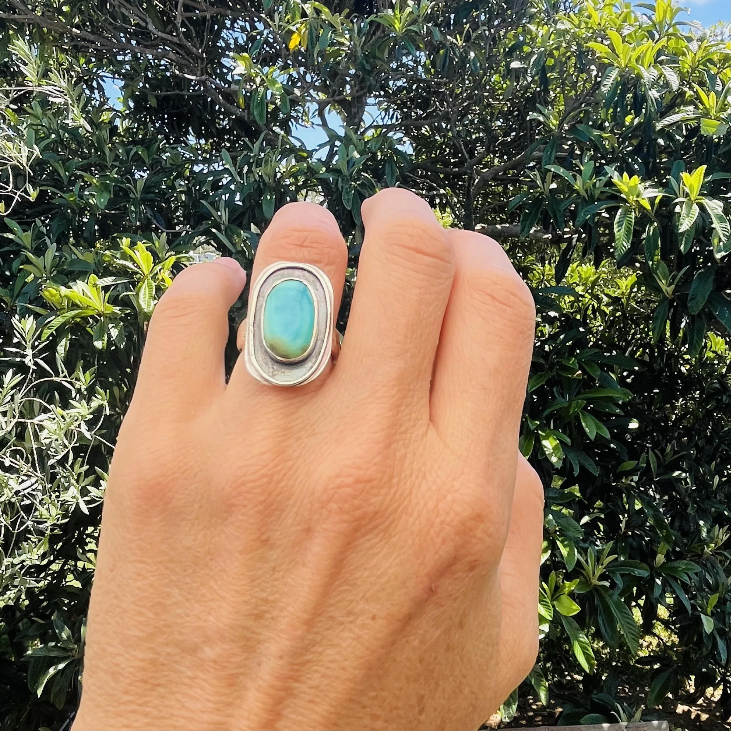 Turquoise Silver Ocean Ring on.jpeg