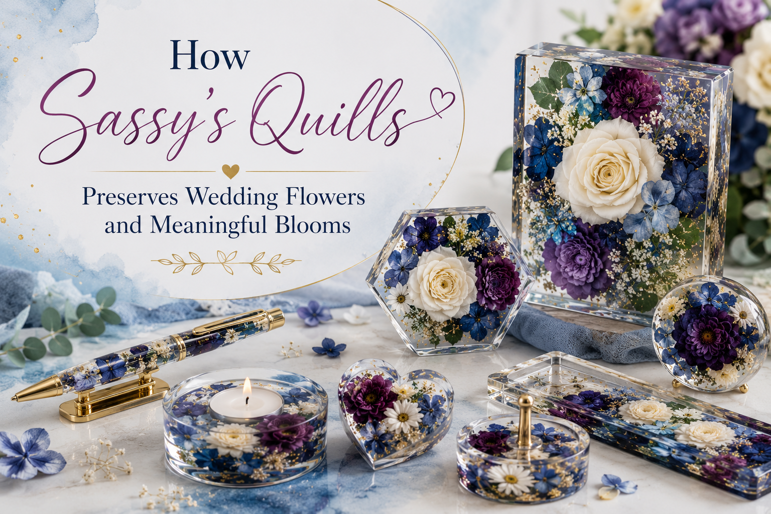 How Sassy’s Quills Preserves Wedding Flowers and Meaningful Blooms