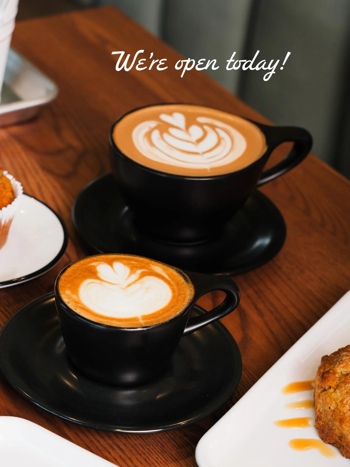 We&rsquo;re open today ☀️ Come soak up the warmer weather with one of our lattes 🫶🏼