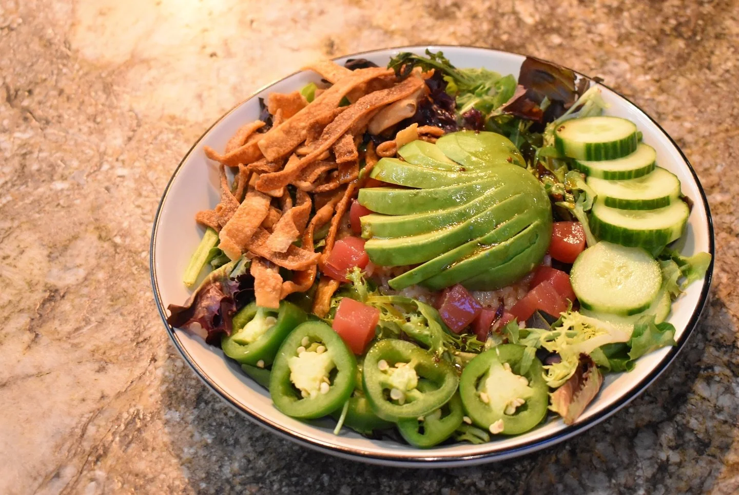 Good poke starts with good tuna.

Our Ahi Tuna Poke Bowl features responsibly sourced Ahi Tuna from Northern Wind, paired with fresh, locally sourced greens for a bowl that&rsquo;s fresh, colorful, and full of flavor.

Available all day on our lunch 