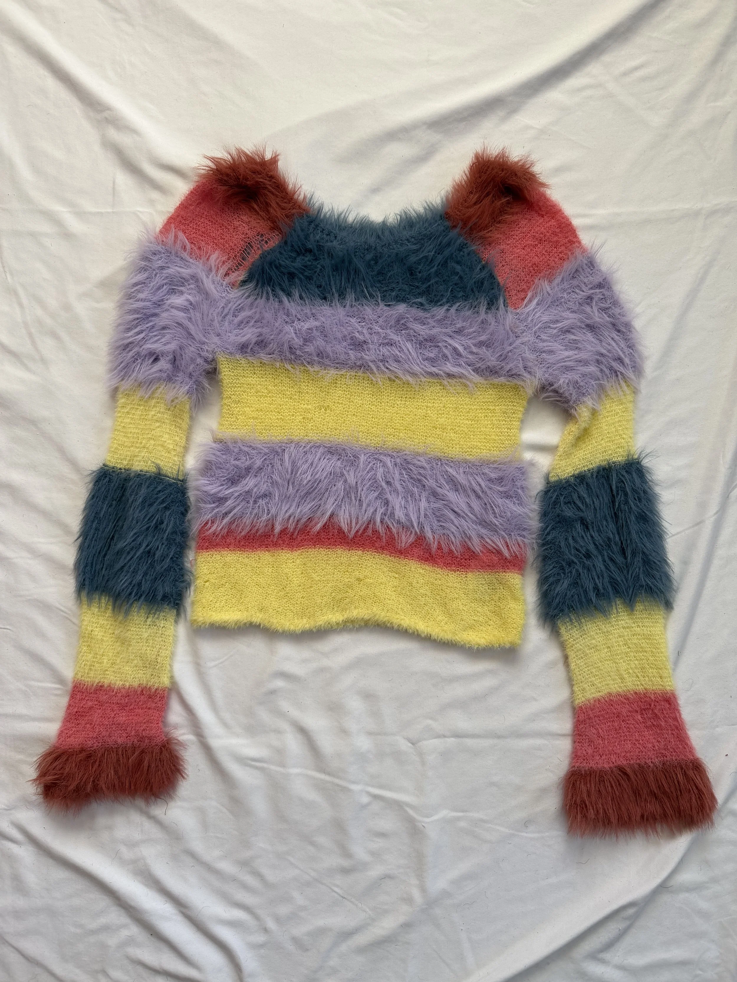 Multicolored Fuzzy Sweater