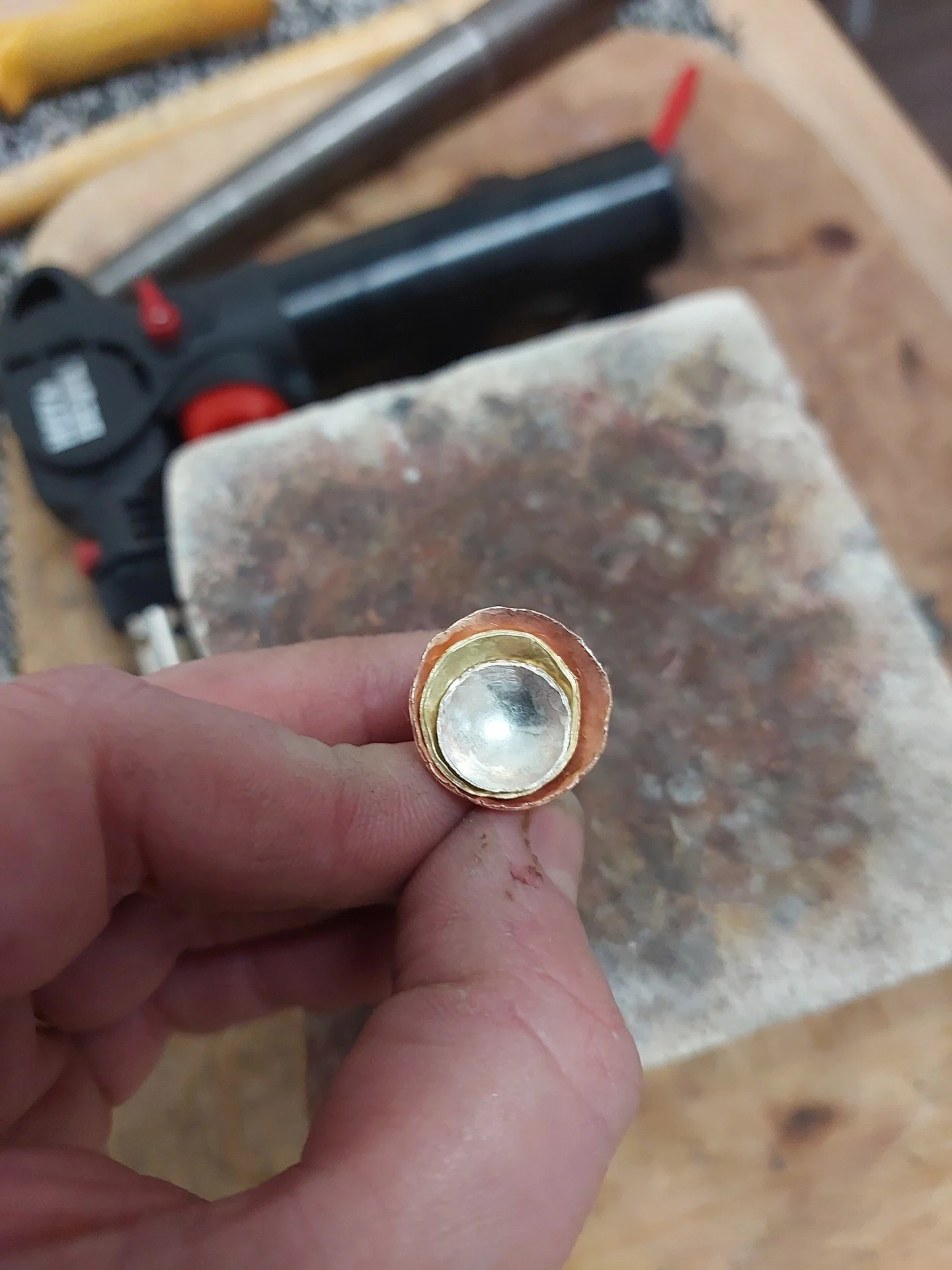 These are just some of the incredible pieces made last month in my classes - rings with character, enamels of all colours, all complete beginners having fun and creating together.