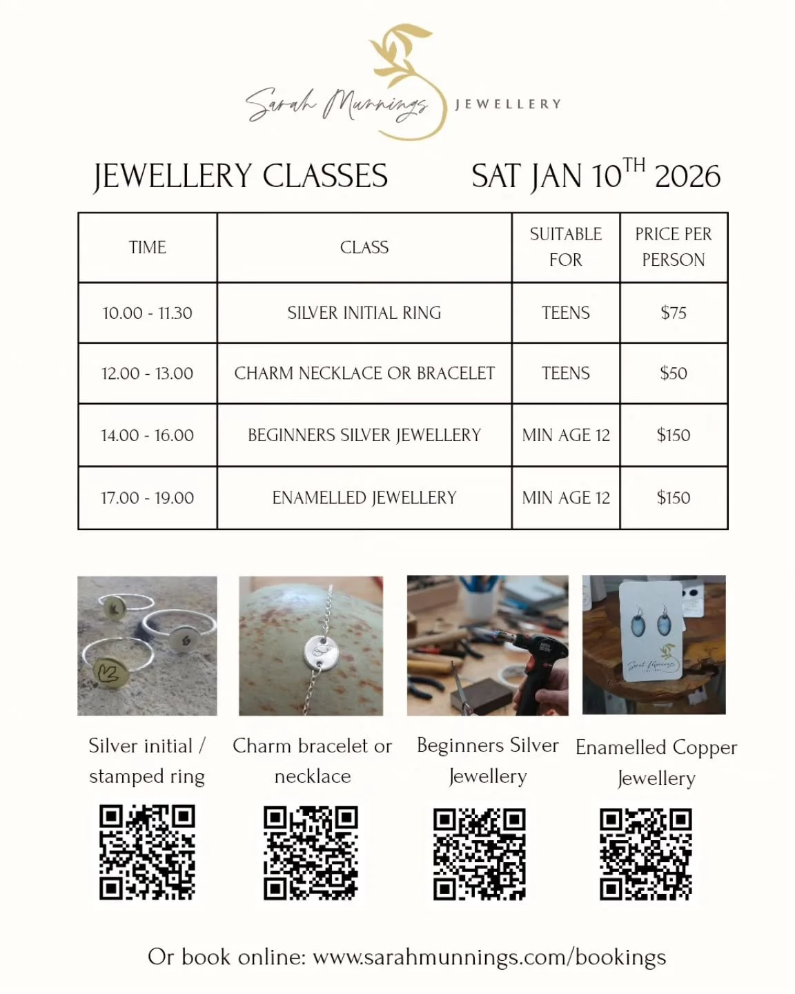 Mt Beauty, get ready! I'm teaching jewellery and enamelling classes in January. 

Which one will you join?

I also have two new junior classes available, perfect for school holidays activities. 

Book now on my website or Class Bento, or email info@s