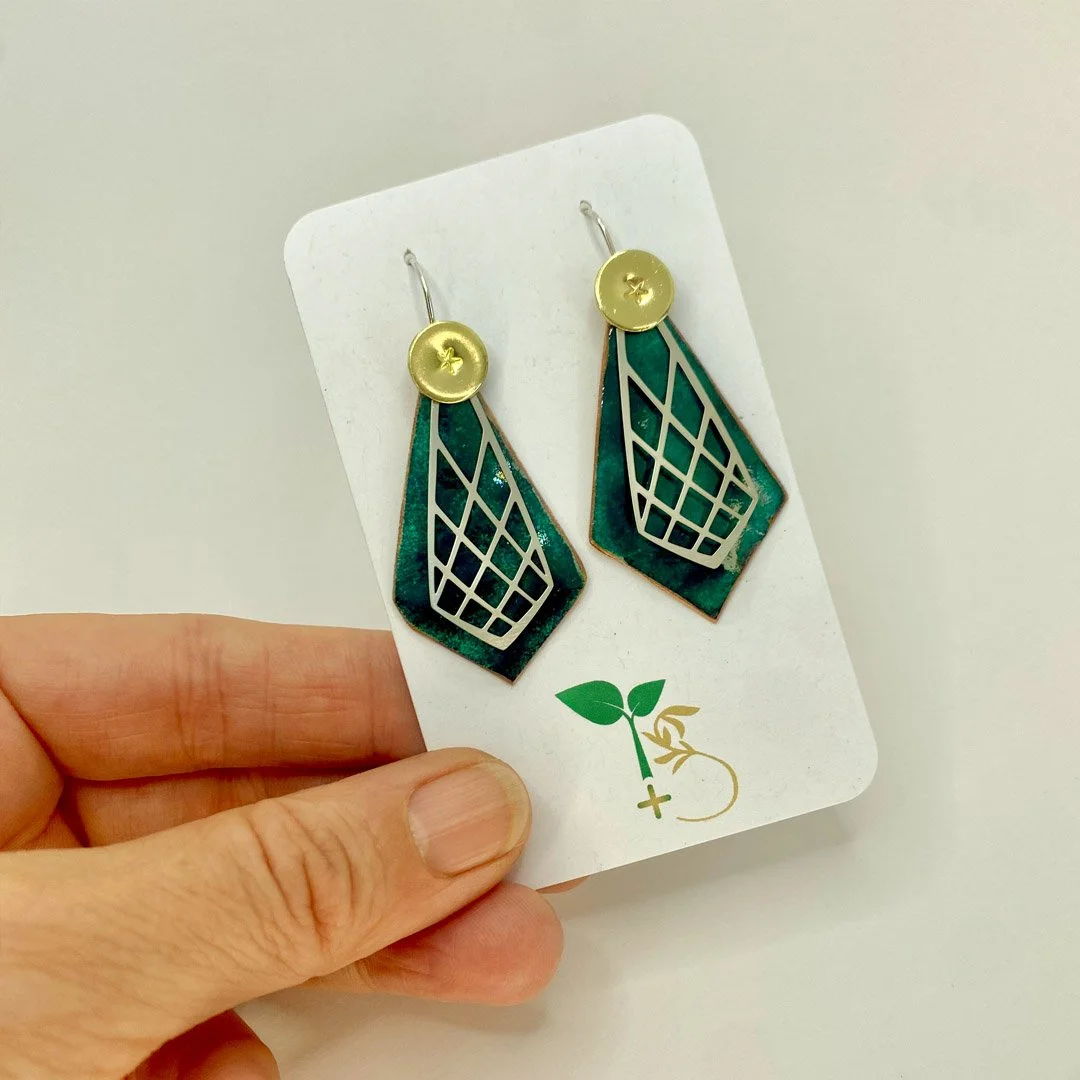 go-do-good-sarah-munnings-collaboration-Christmas-tree-earrings-with-green-enamel-on-card.jpeg