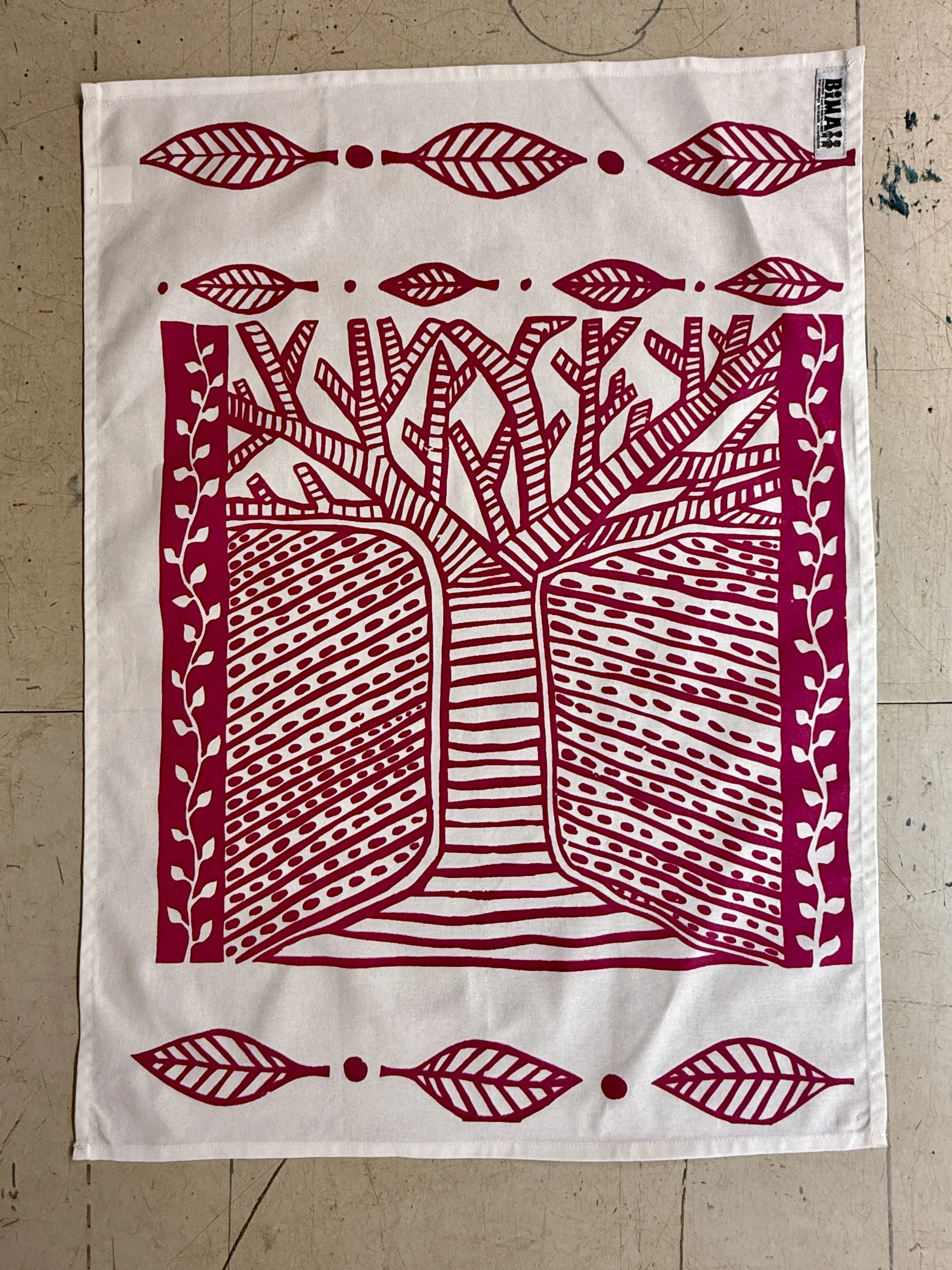 Bima Tea Towel - Hand Printed Cotton - from the Tiwi Islands