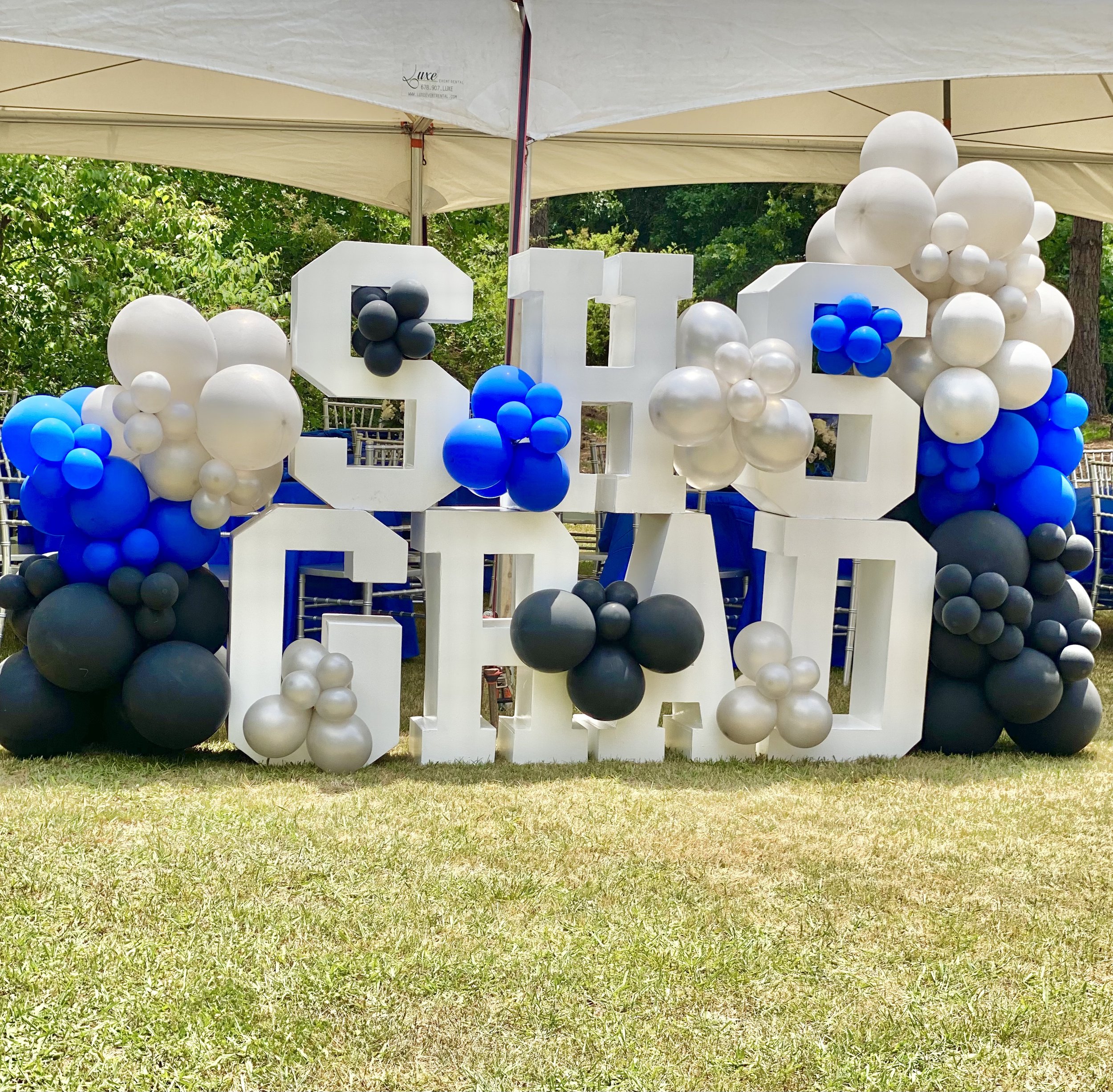 Marquee balloons for grad party