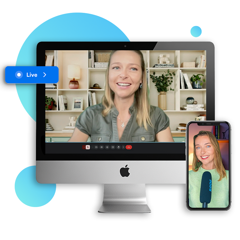 Sesiones en vivo "Directo con Karo" de Spanish Step by Step para recibir feedback sobre frases y perfeccionar el uso del español real.