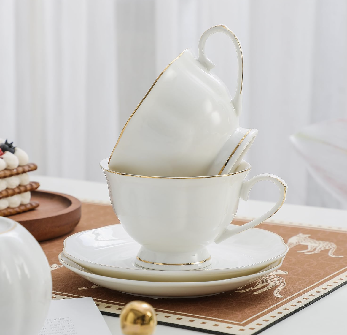 Elegant Ivory Teacup & Saucer