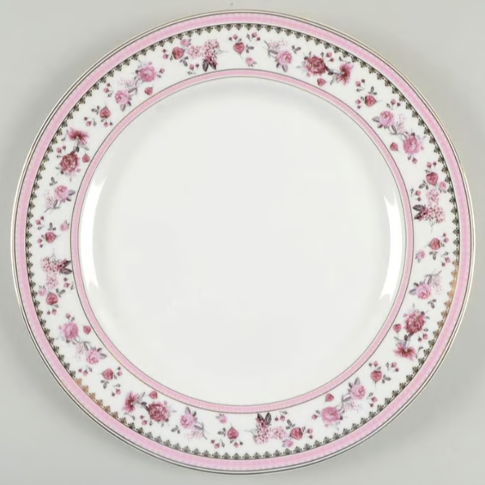 8" Pink Rose Dessert  Plate