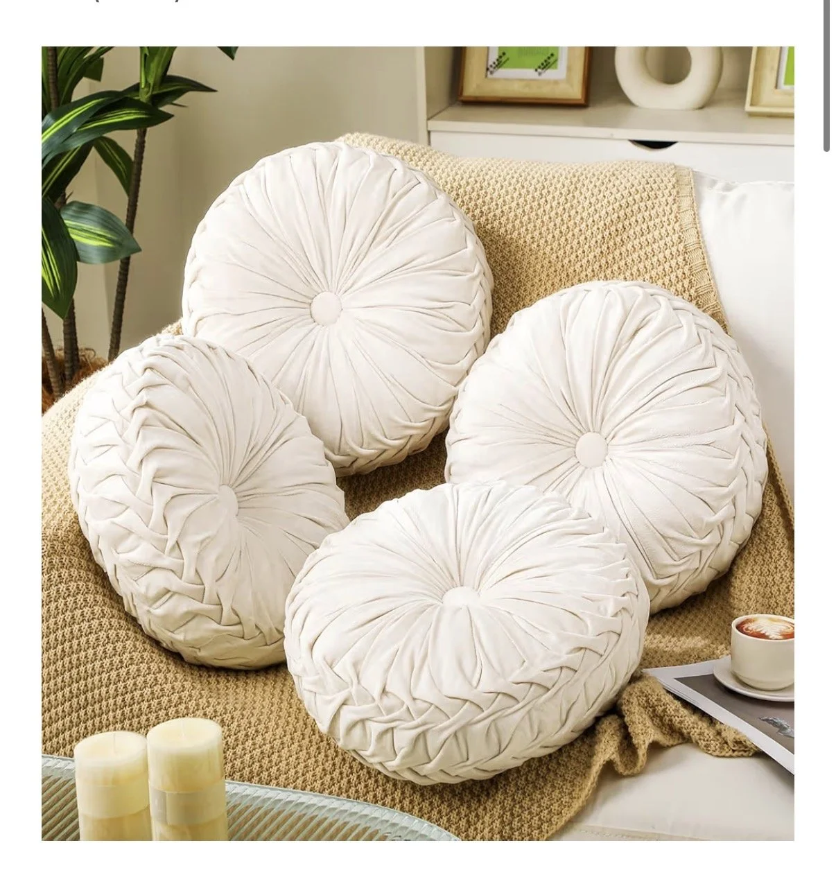 Ivory Pumpkin Round 15" Cushion