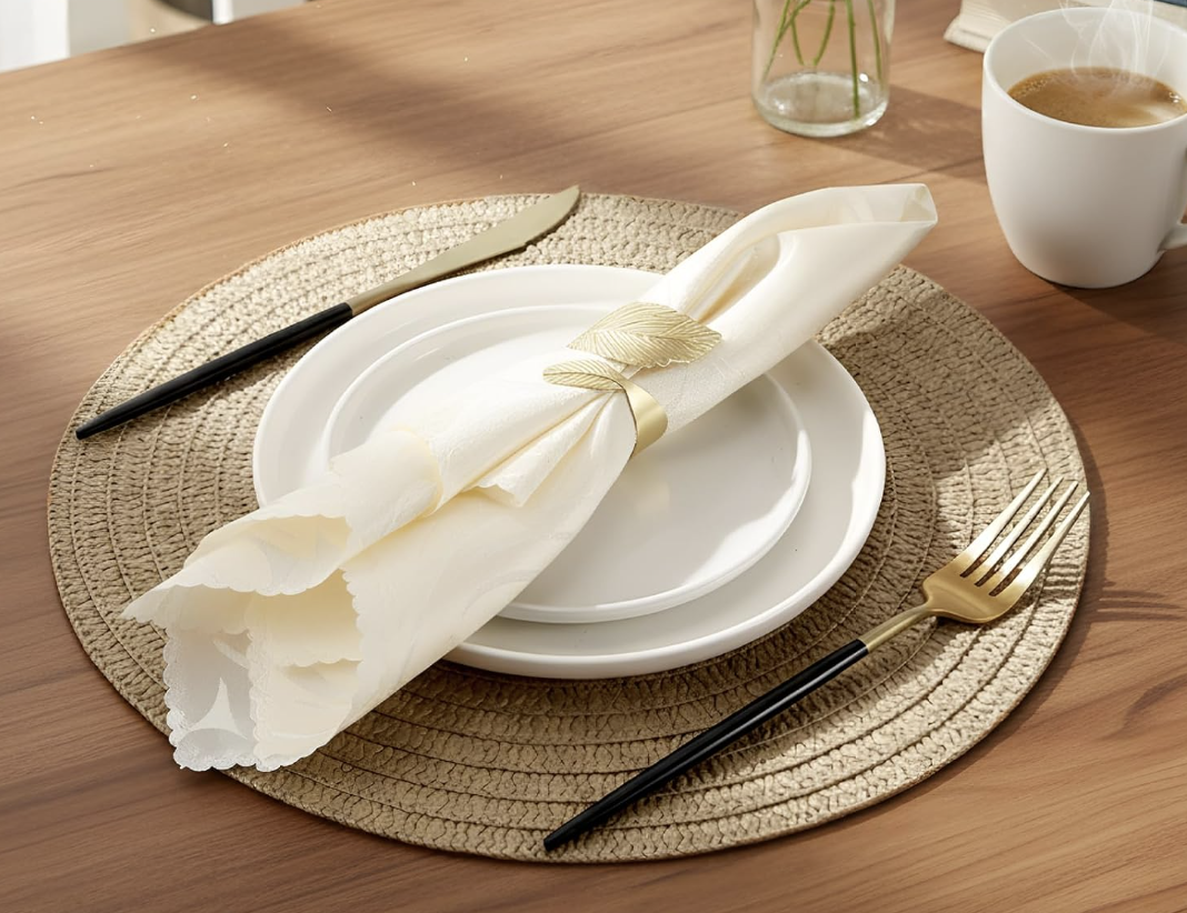 13 Inch Round Woven Boho Placemats