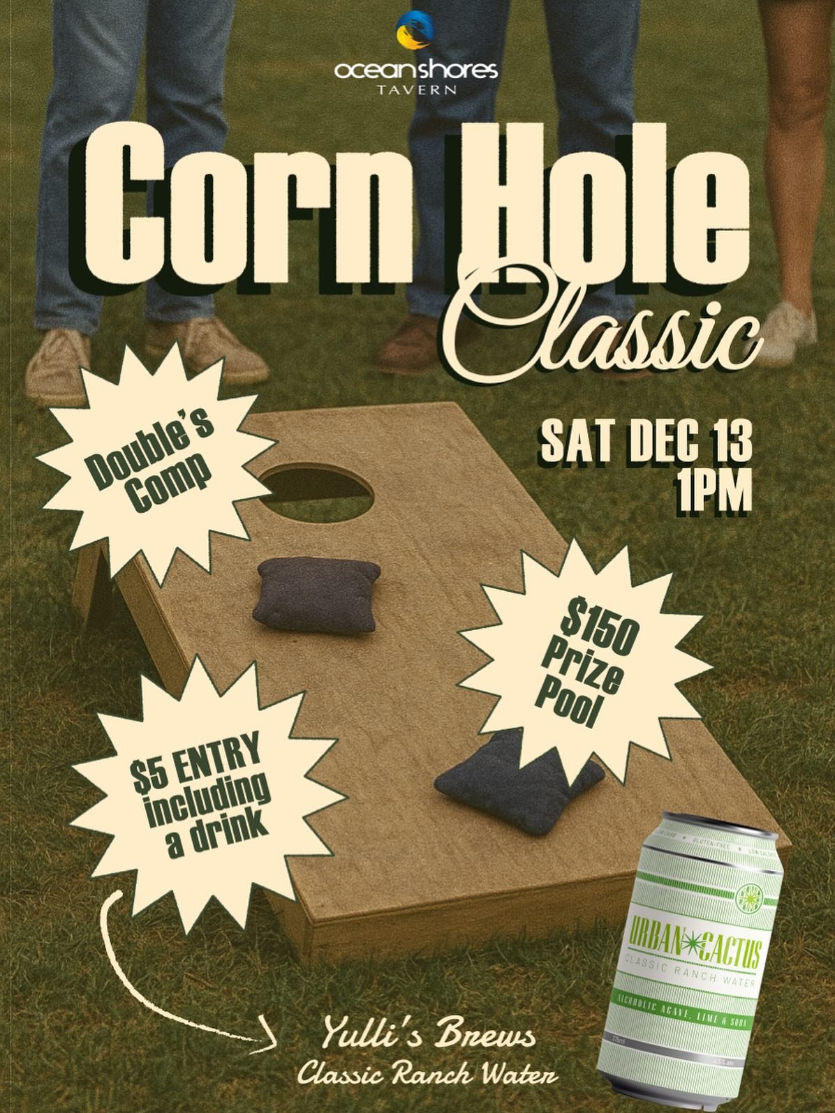 Corn Hole Classic is coming to the Tav! 
Whether you&rsquo;re a seasoned pro or just here for a laugh with mates, this is the perfect Saturday sesh. 

Doubles competition 
Grab a partner and go head-to-head for bragging rights

$150 Prize Pool 
Cash,