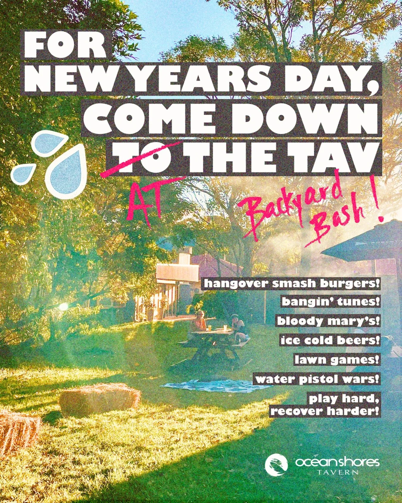 Start the new year exactly how you ended the last one &ndash; slightly fragile, definitely hungry and in desperate need of fresh air.

Our New Year&rsquo;s Day Backyard Bash is the perfect place to ride out the comedown with greasy smash burgers, col