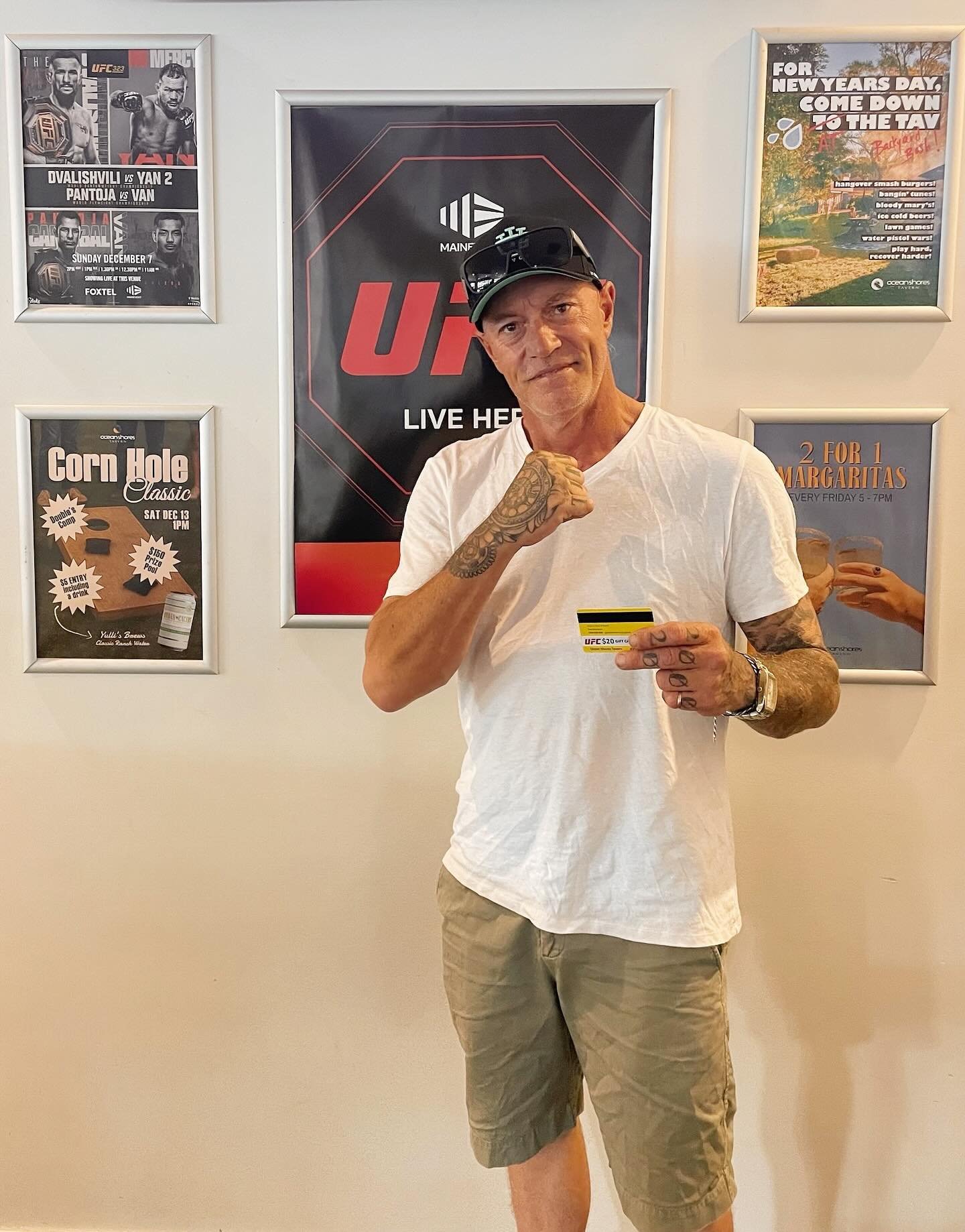Congrats to Josh who won himself a Tav Gift Card at our last UFC event! 

Every UFC you have the chance to win up to 
5 x free drinks 
$60 Tav Gift Card 
- 1 ticket with every drink purchase 

See you on the 25th for UFC 325 👊
